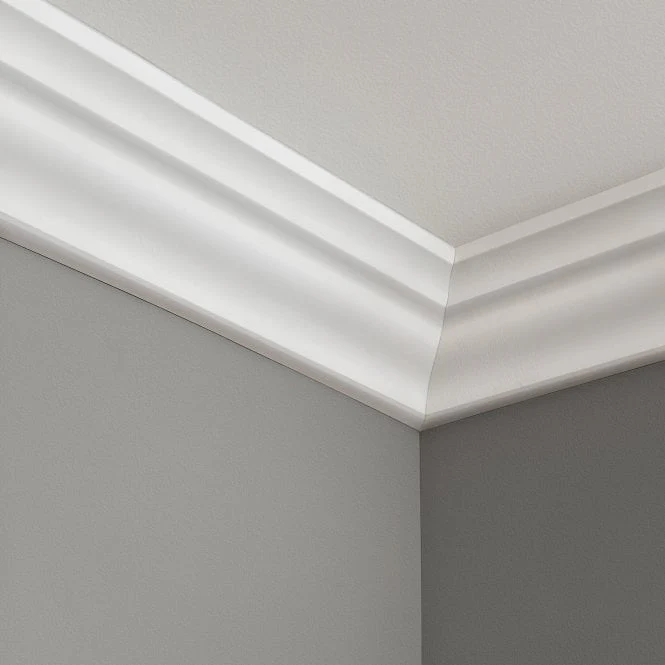 2.4m White Painted Decorative Coving 14mm x 67mm - Image 2