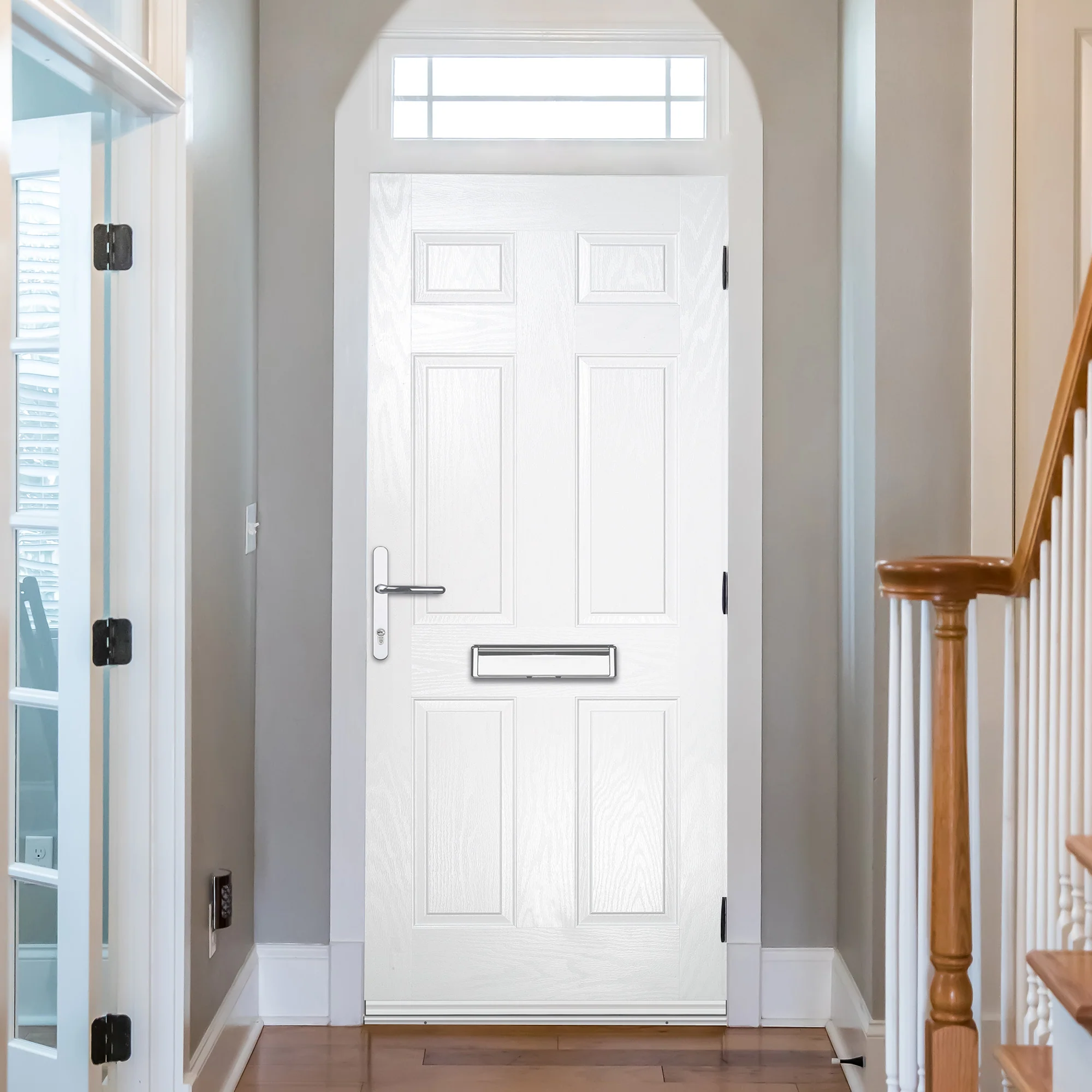 Aden White Pre-Hung Composite Front Door Set - Image 7