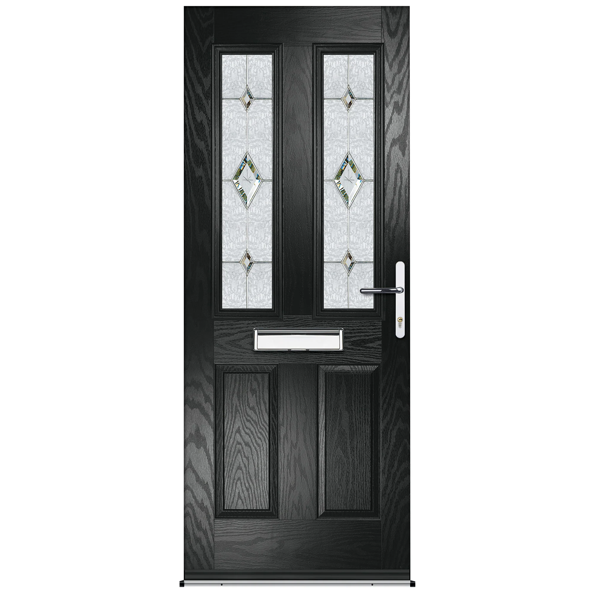 Charlwood Black Pre-Hung Tivoli Glass Composite Front Door Set - Image 5