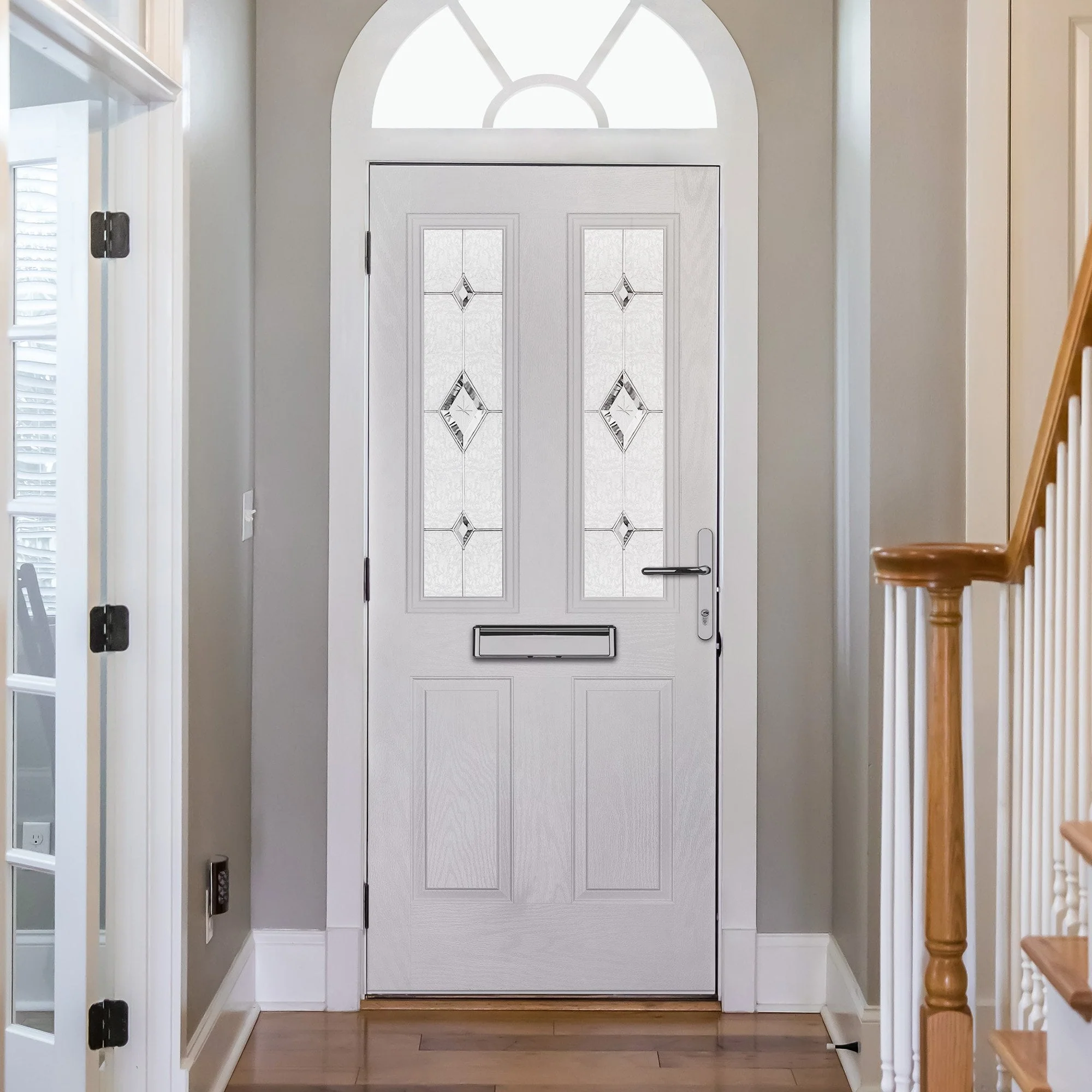 Charlwood Black Pre-Hung Tivoli Glass Composite Front Door Set - Image 7