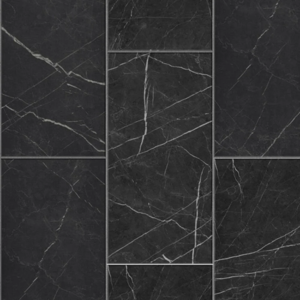 Black Marble - Industry Tile Water-resistant 8mm Laminate Flooring (84220) - Image 2