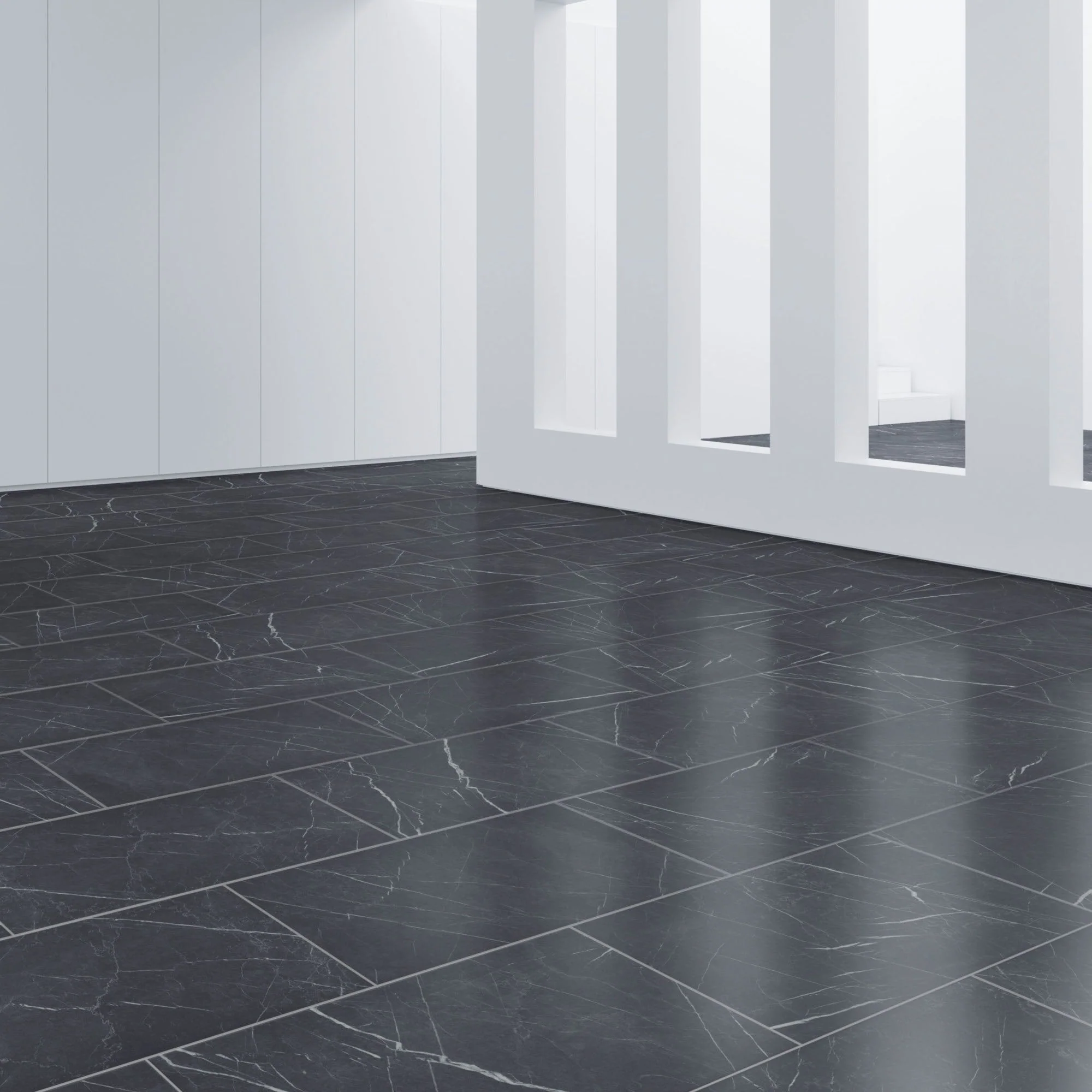Black Marble - Industry Tile Water-resistant 8mm Laminate Flooring (84220) - Image 3