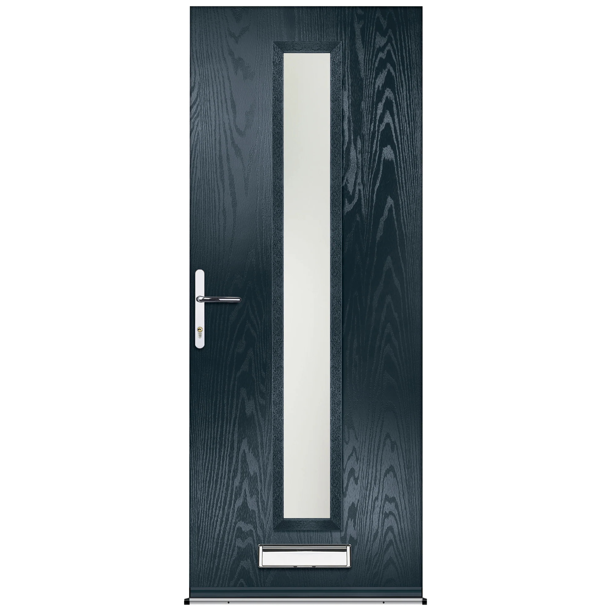 Fryton Anthracite Pre-Hung Satin Obscure Glass Composite Front Door Set - Image 2