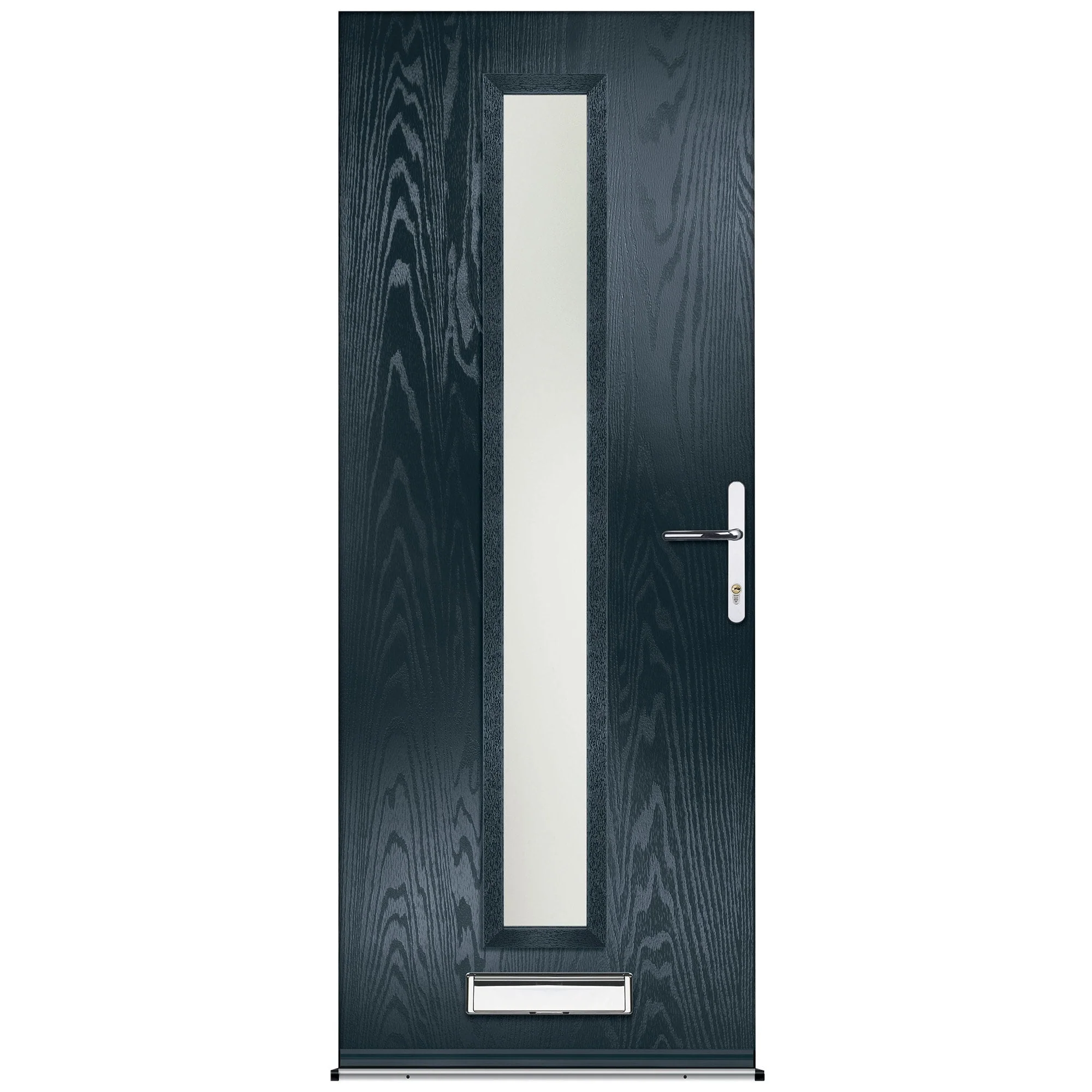 Fryton Anthracite Pre-Hung Satin Obscure Glass Composite Front Door Set - Image 5