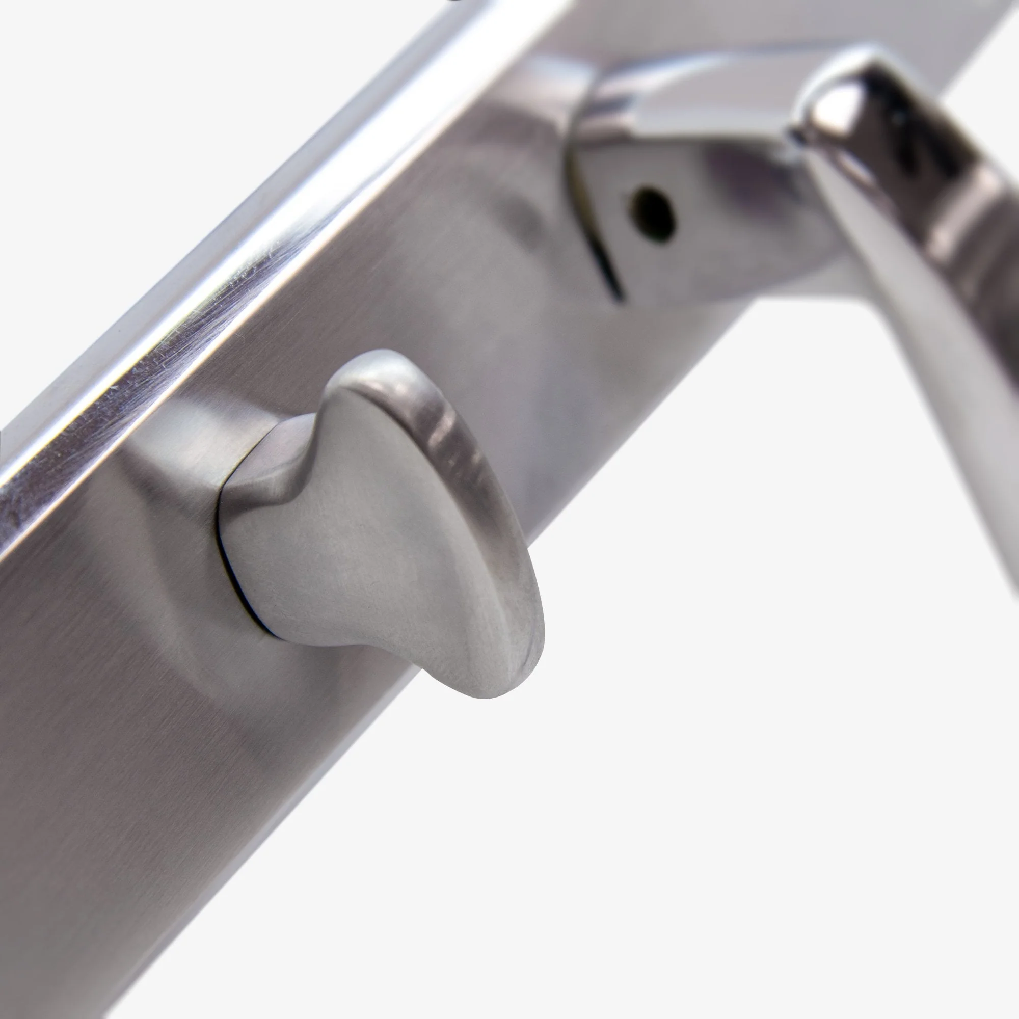Deco Lever on Backplate Bathroom Door Handle Set - Polished Chrome / Satin Chrome (122280) - Image 2