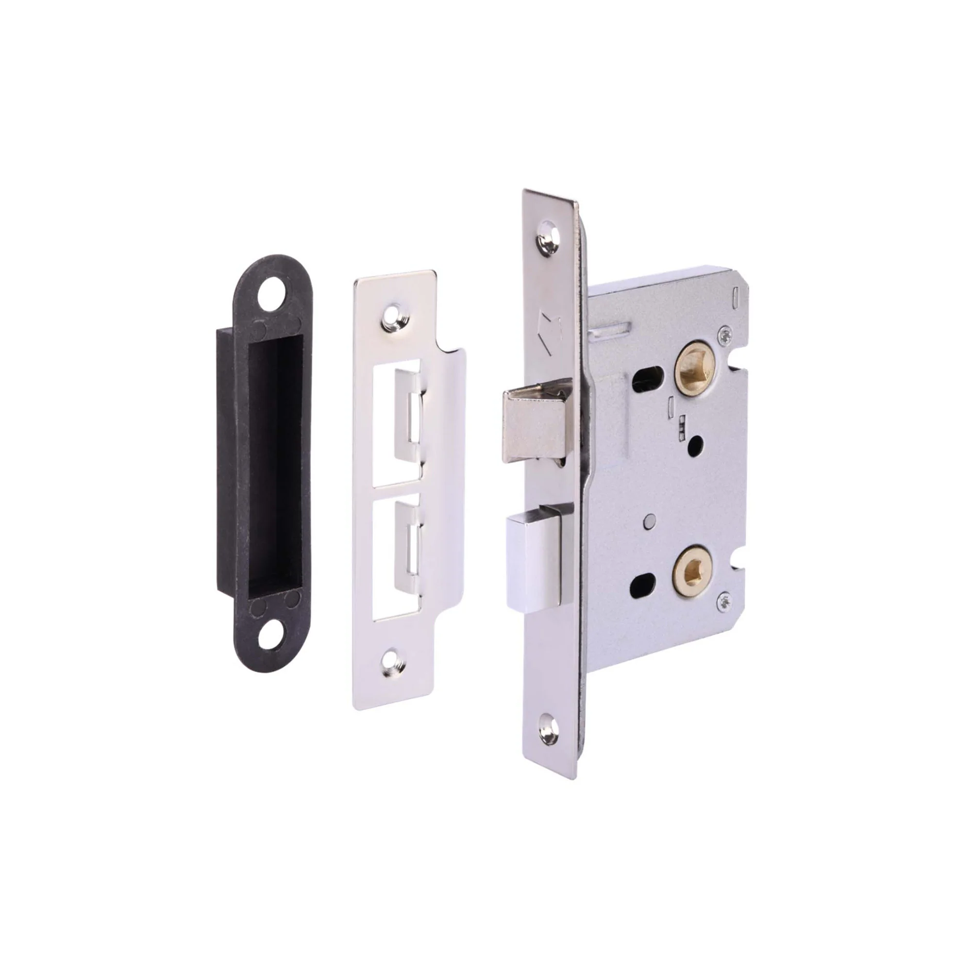 E-Series 65mm (2.5'') Mortice Bathroom Lock - Polished Nickel (51810)