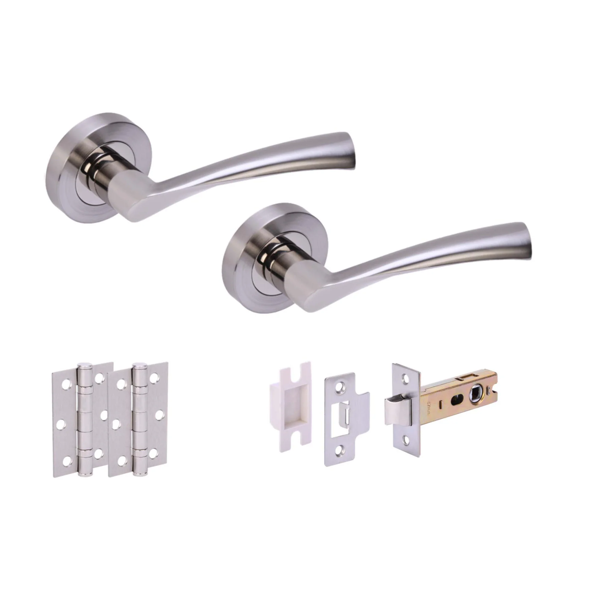 Intelligent Hardware Designer Twist Dual Finish Door Handle Set - Polished Chrome and Satin Nickel (74191)
