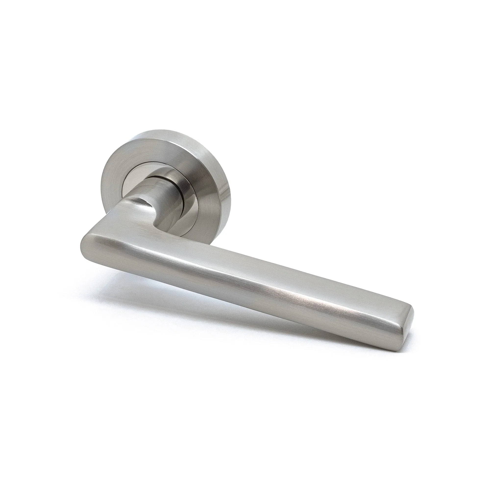 Premium Matiz Lever On Round Rose Handle Set - Two-Tone Nickel (76722) - Image 2