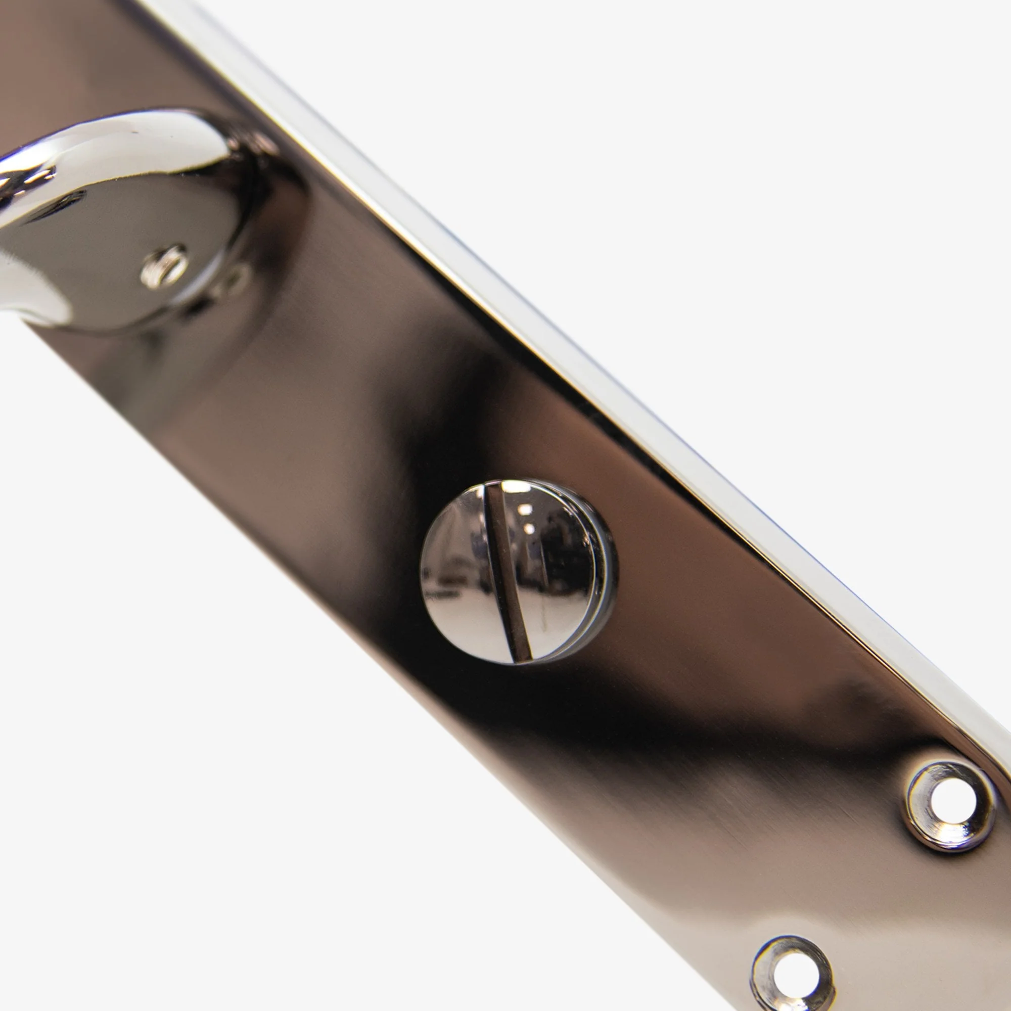 Scimitar Lever on Backplate Bathroom Door Handle Set - Black Nickel (122296) - Image 3