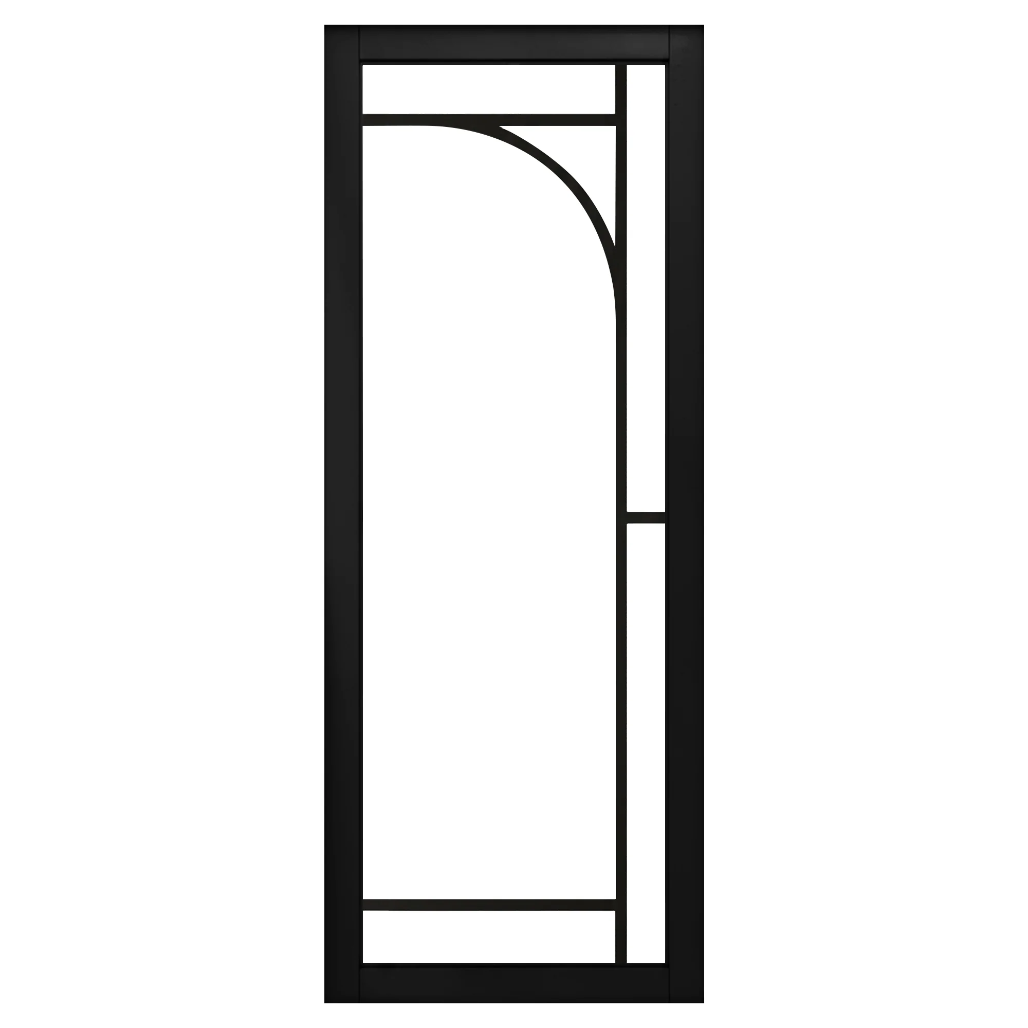 Jet Black Internal Fully Finished 12 Light Arch Industrial Studio Pair Door (STUBLARCHPR) - Image 4