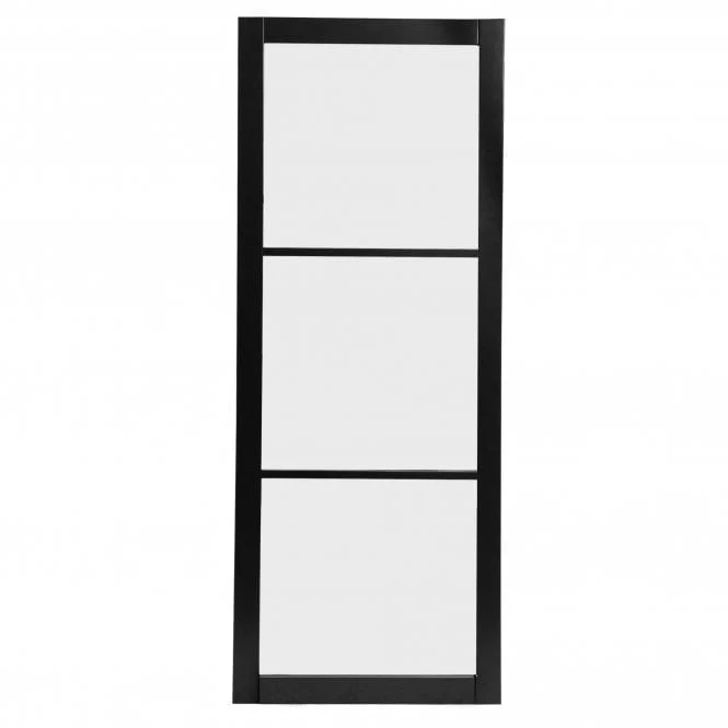 Jet Black Internal Fully Finished Industrial Studio 3 Light Obscure Glass Made-to-Measure Door (120537) - Image 2
