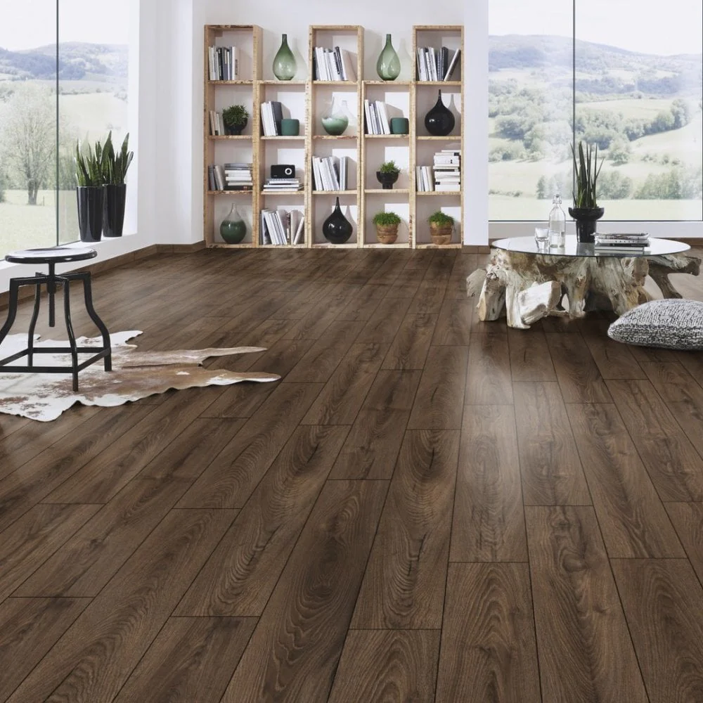 Espresso Carpenter Oak - Atlantic 10mm Handscraped Moisture Resistant Laminate Flooring (122474) - Image 3