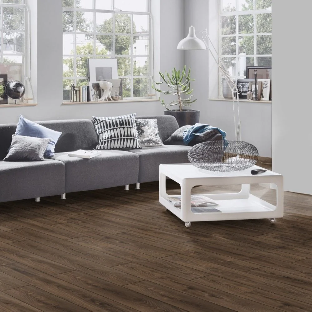 Espresso Carpenter Oak - Atlantic 10mm Handscraped Moisture Resistant Laminate Flooring (122474) - Image 6