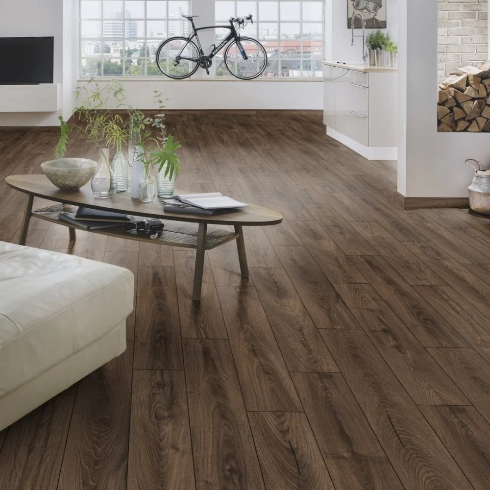Espresso Carpenter Oak - Atlantic 10mm Handscraped Moisture Resistant Laminate Flooring (122474) - Image 7