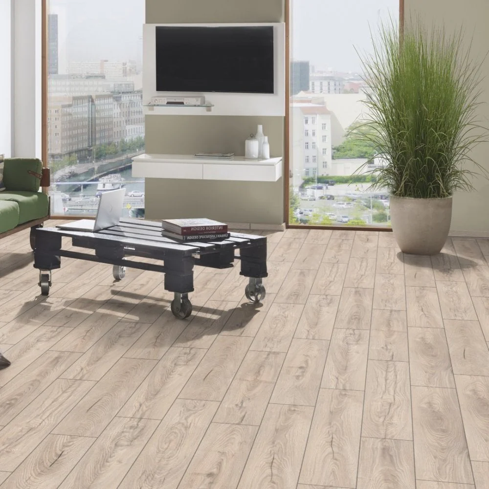 Mushroom Carpenter Oak - Atlantic 10mm Handscraped Moisture Resistant Laminate Flooring (122470) - Image 6