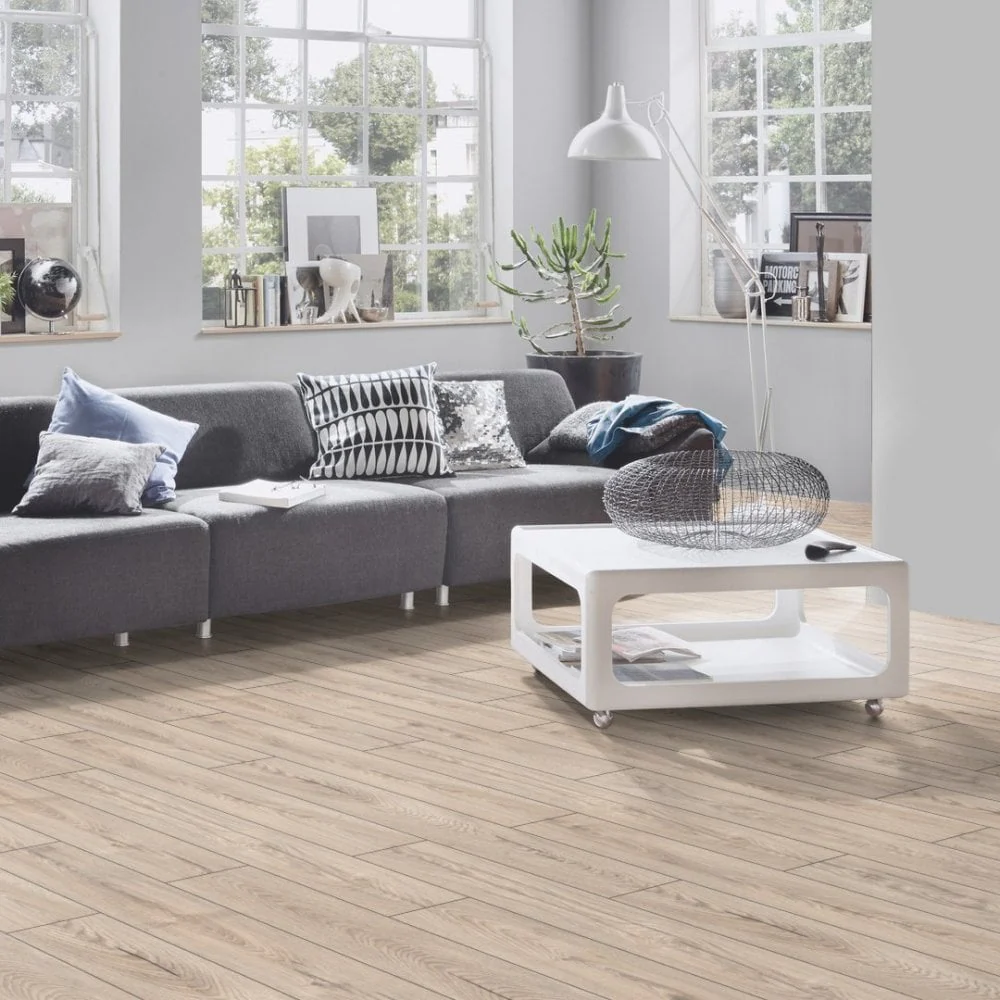 Mushroom Carpenter Oak - Atlantic 10mm Handscraped Moisture Resistant Laminate Flooring (122470) - Image 7