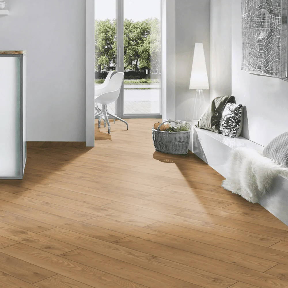 Tawny Chestnut - Atlantic 10mm Handscraped Moisture Resistant Laminate Flooring (122438) - Image 6