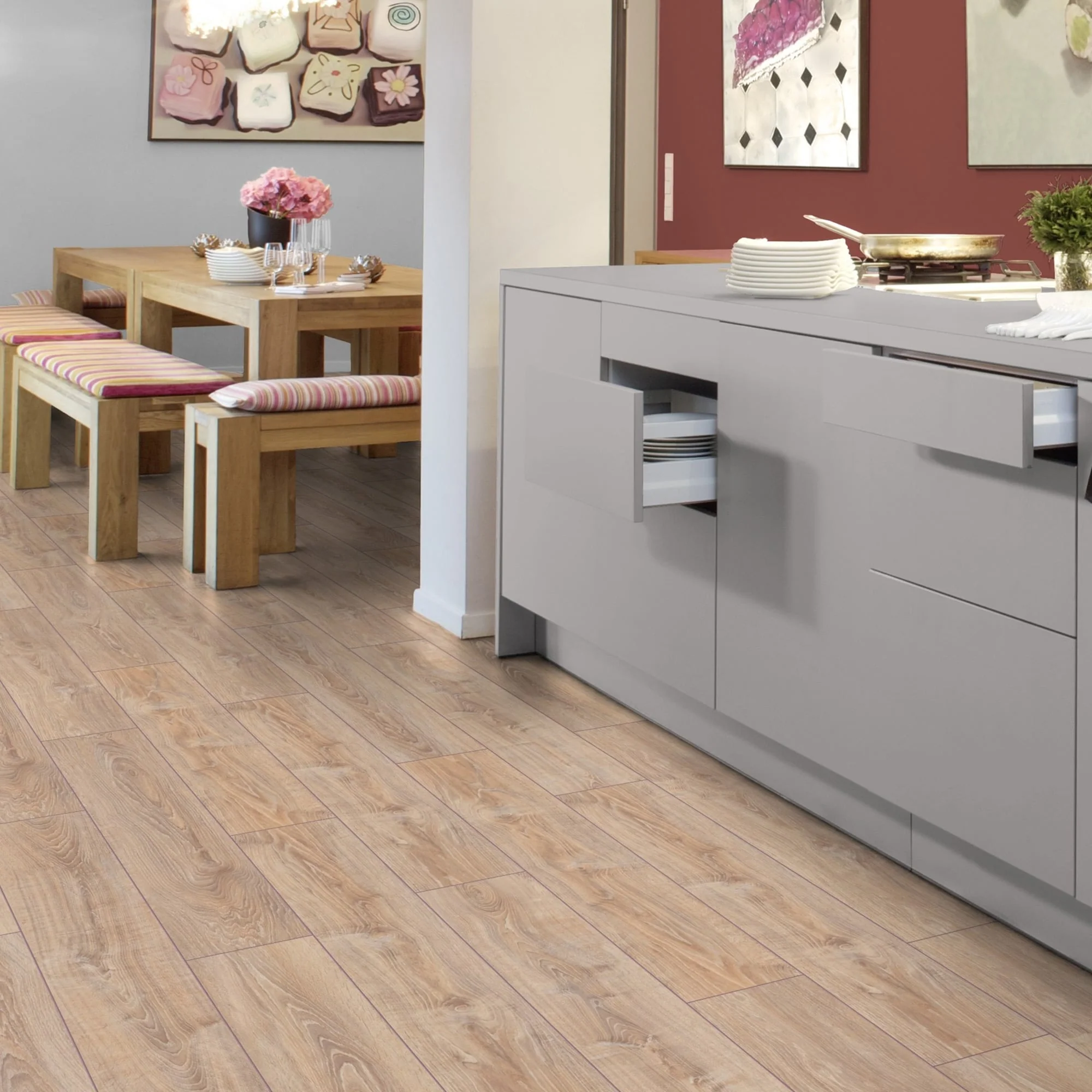 Whitewashed Oak - Exquisite 8mm Laminate Flooring (54182) - Image 6