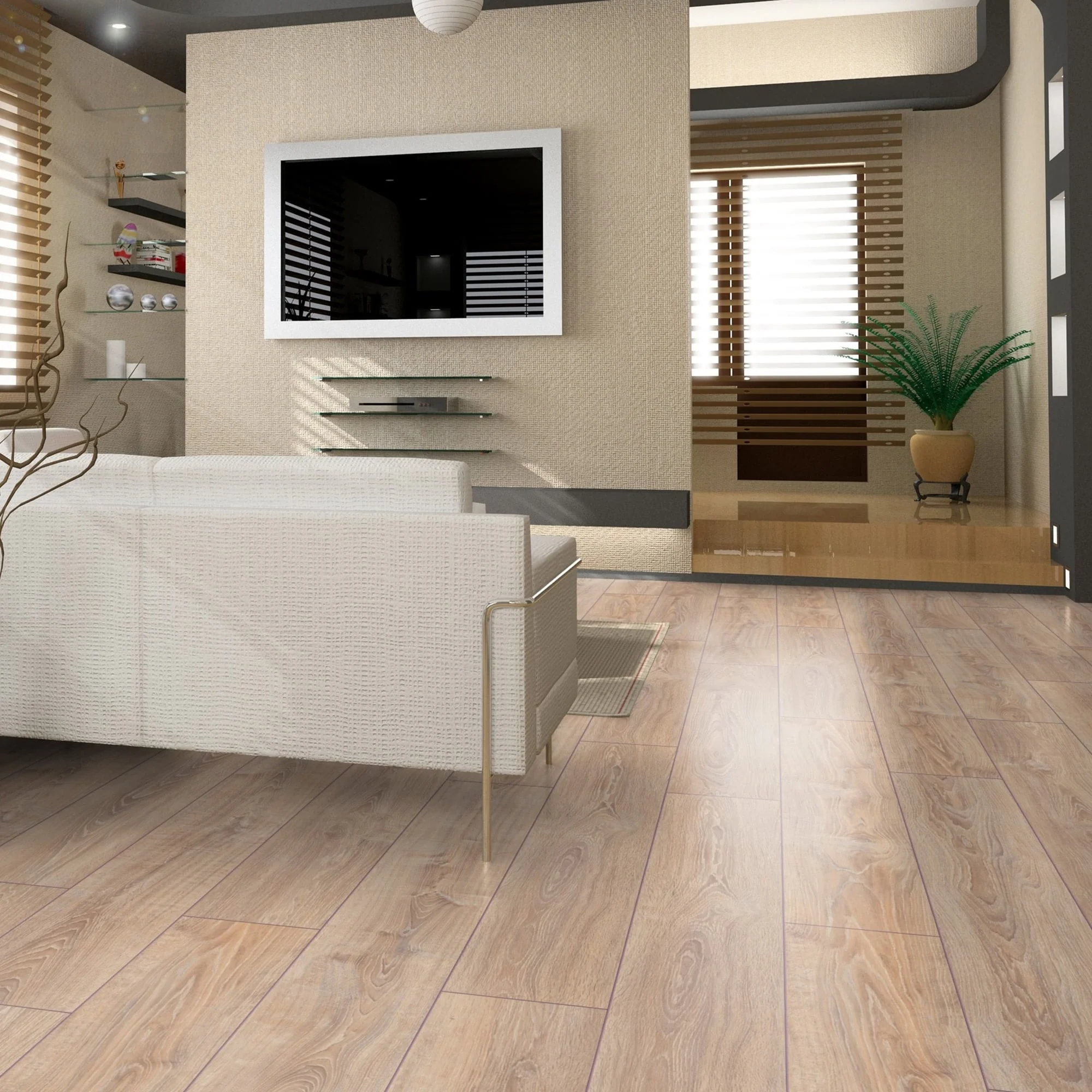 Whitewashed Oak - Exquisite 8mm Laminate Flooring (54182) - Image 9
