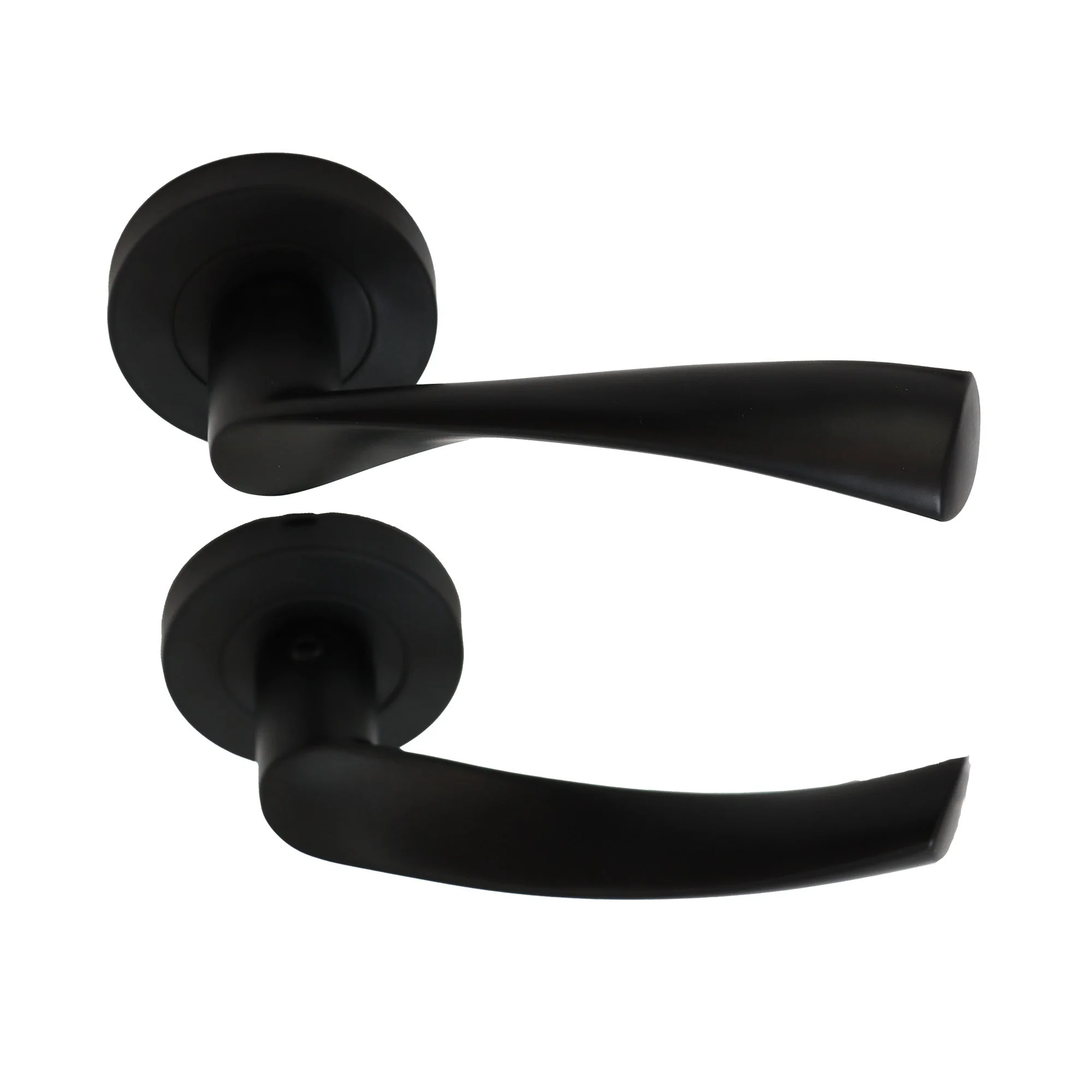 Lifestyle Mizar Lever on Round Rose Handle Set - Matt Black (123562) - Image 2