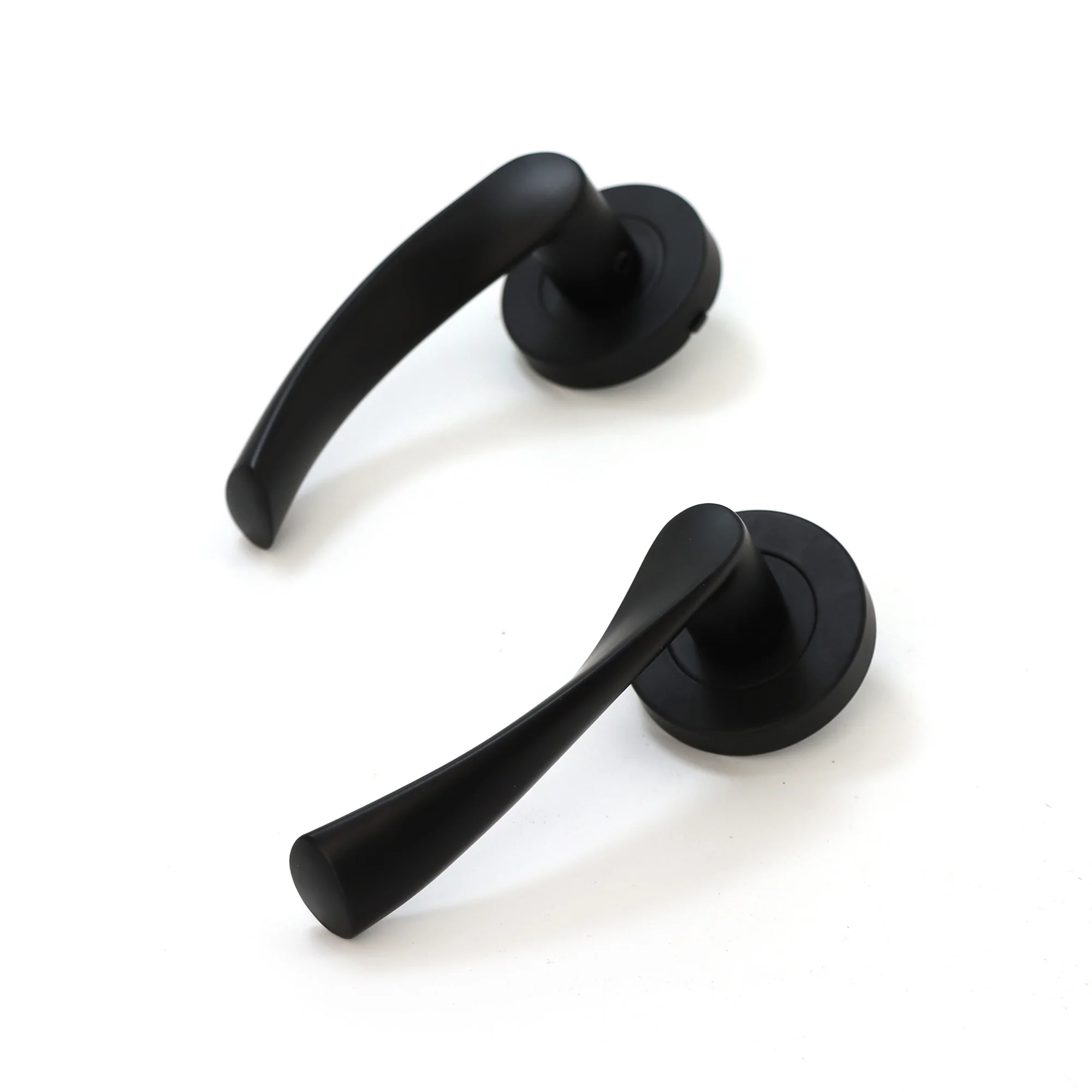 Lifestyle Mizar Lever on Round Rose Handle Set - Matt Black (123562) - Image 4