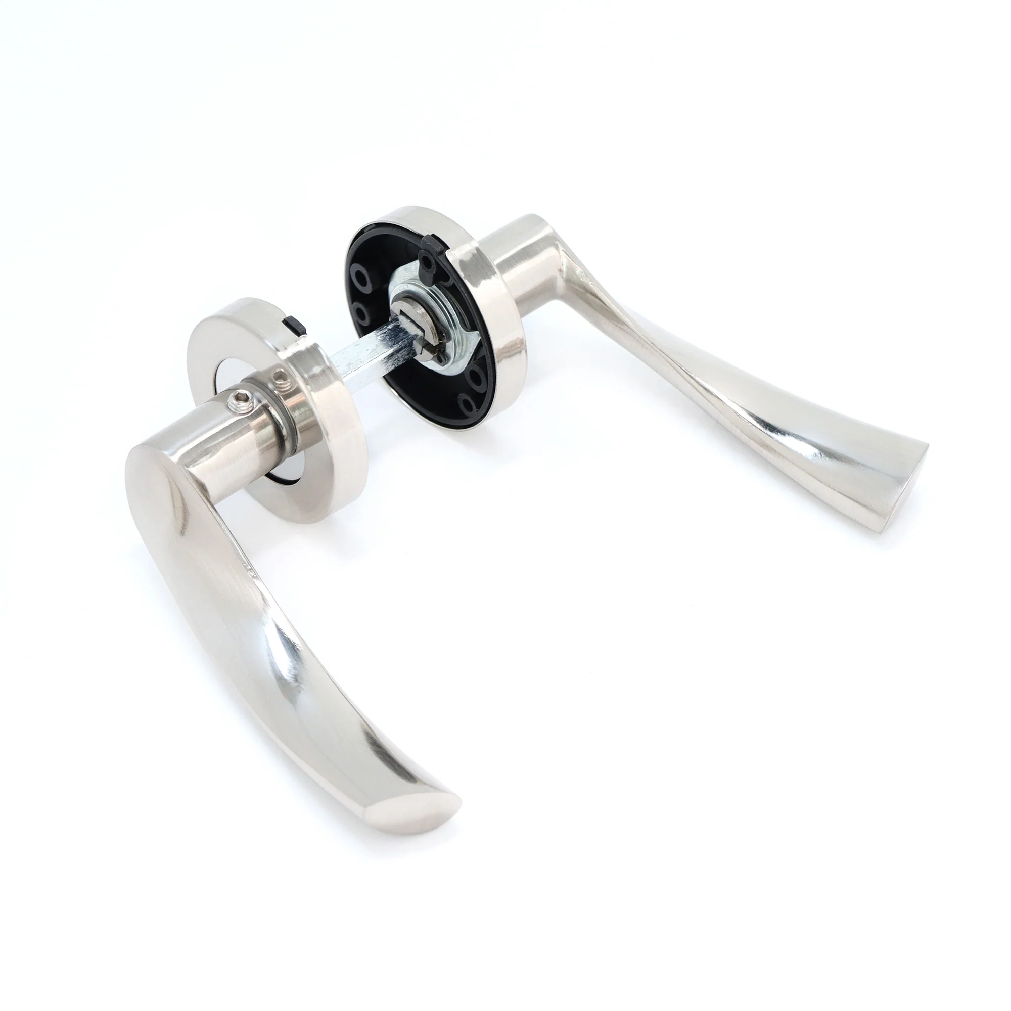 Lifestyle Mizar Lever on Round Rose Handle Set - Satin Nickel (123560)