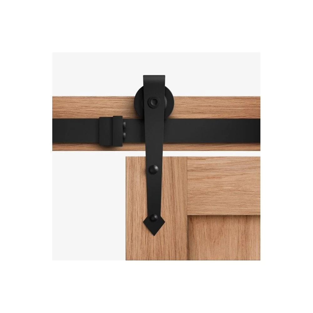 Matt Black Beeswax Sliding Barn Door Track Bracket Pair (120581) - Image 2
