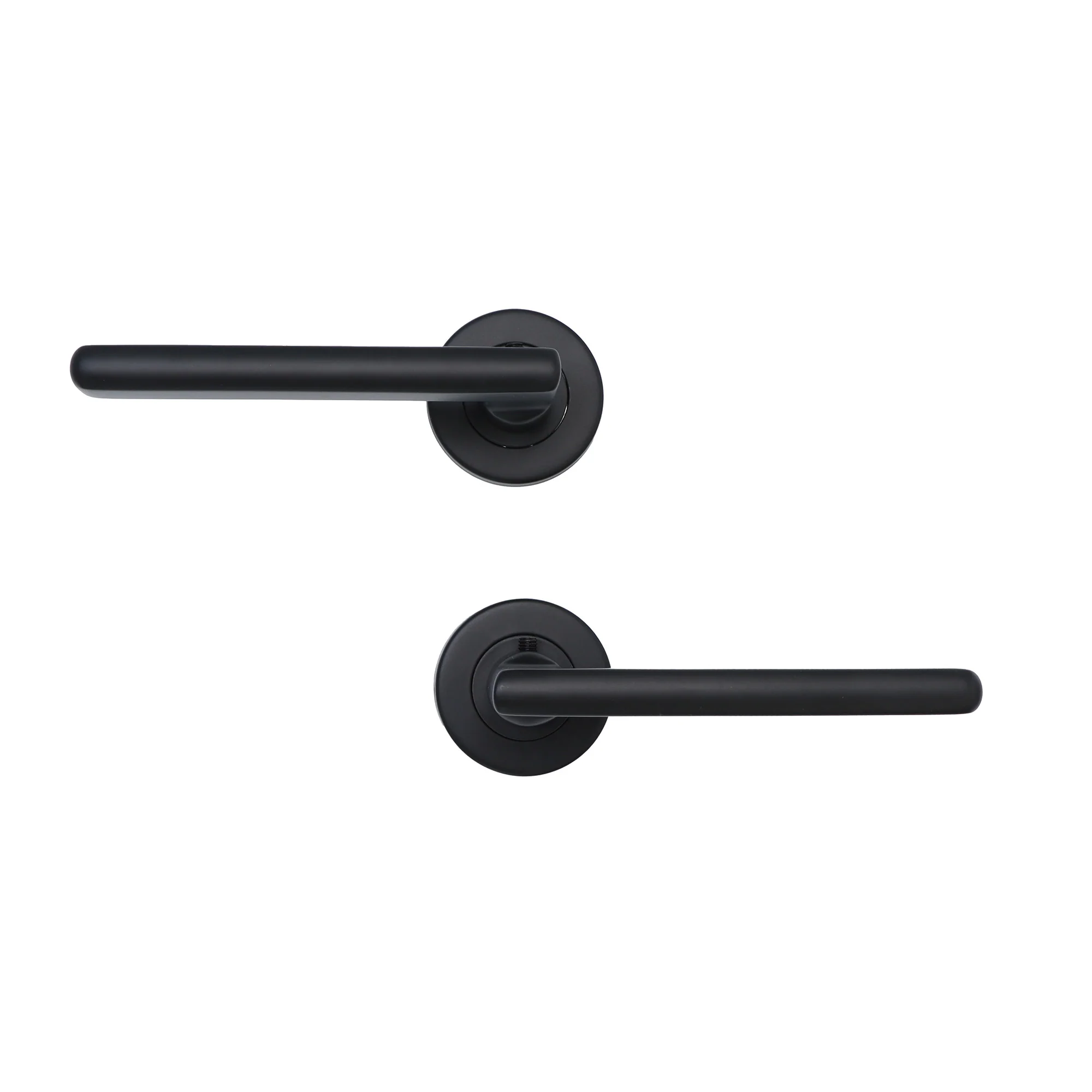 Superior Luna Lever on Round Rose Bathroom Handle Set - Matt Black (123503) - Image 5