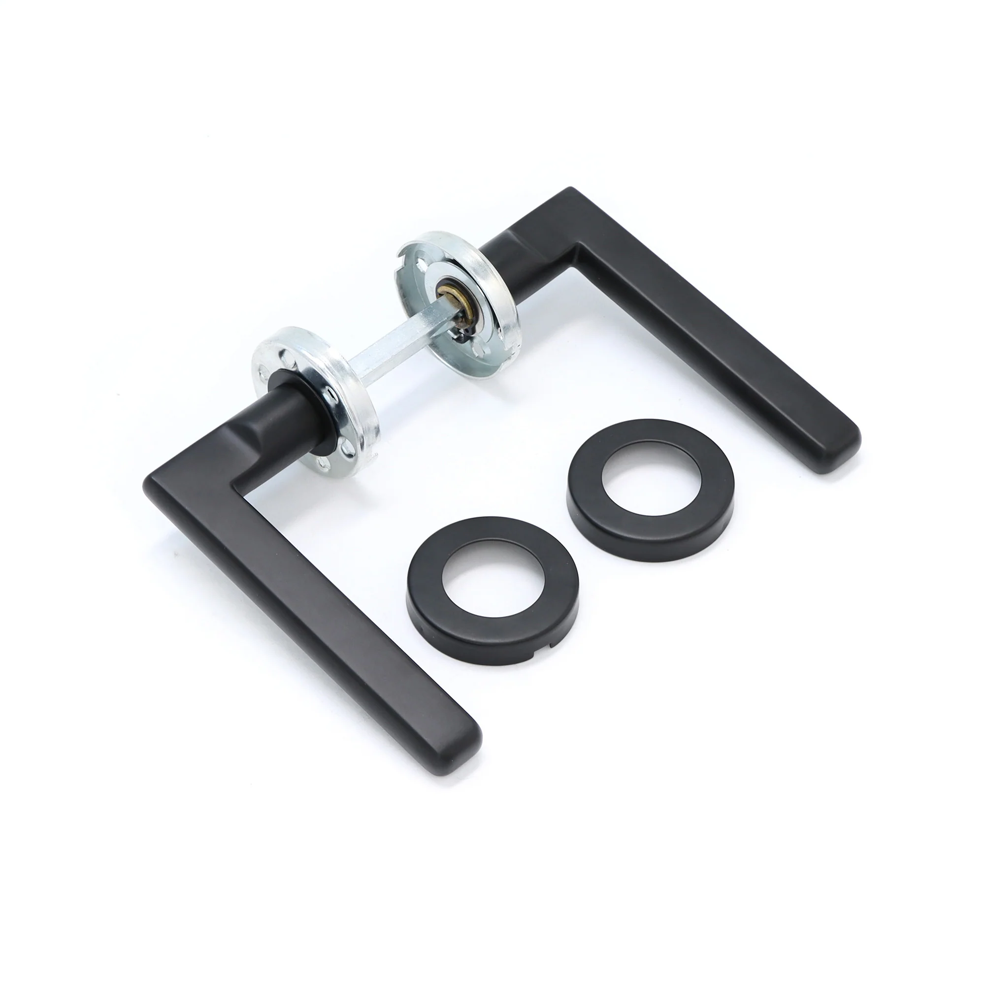 Superior Luna Lever on Round Rose Handle Set - Matt Black (123474) - Image 3