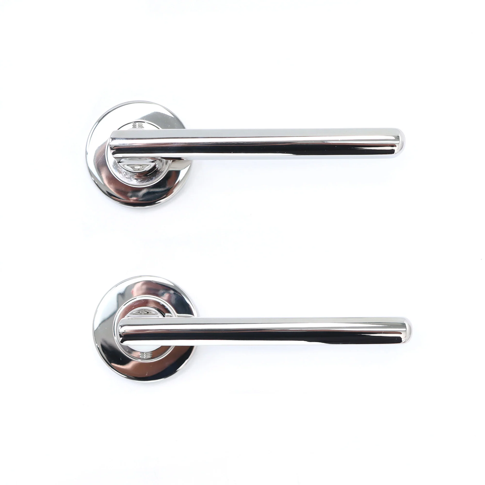 Superior Luna Lever on Round Rose Handle Set - Polished Stainless Steel (123472) - Image 2