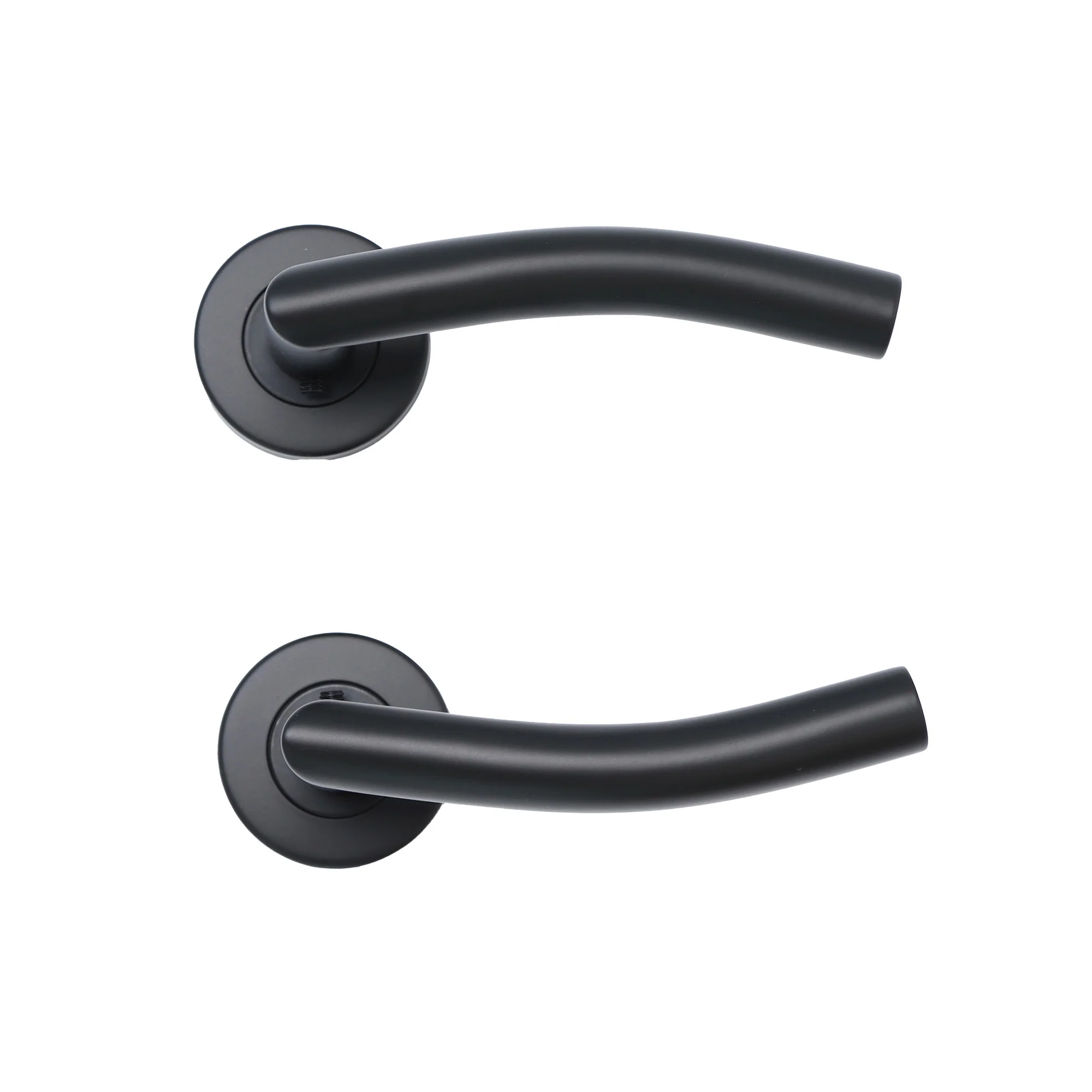 Superior Miranda Lever on Round Rose Handle Set - Matt Black (123499)