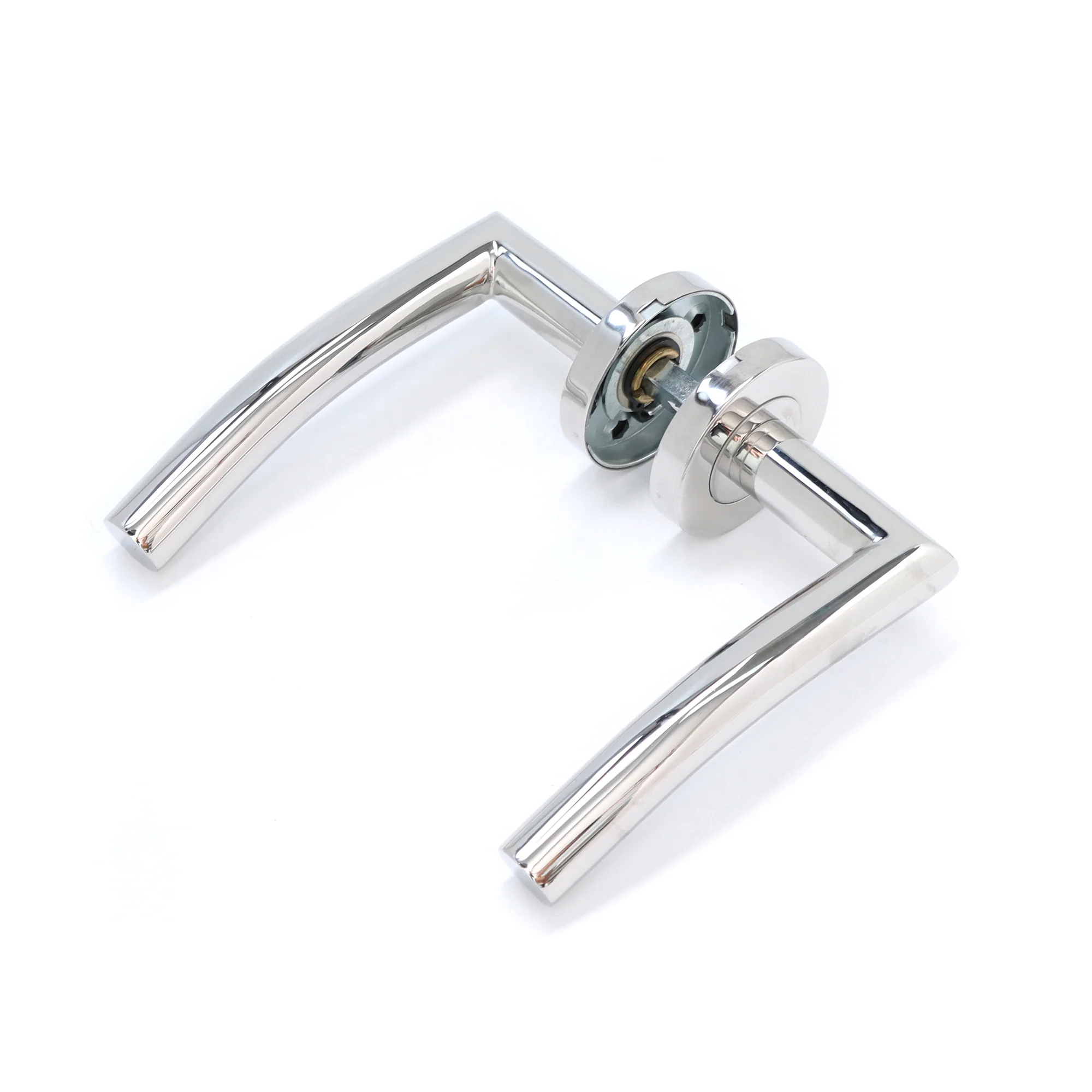 Superior Miranda Lever on Round Rose Handle Set - Polished Stainless Steel (123497) - Image 3