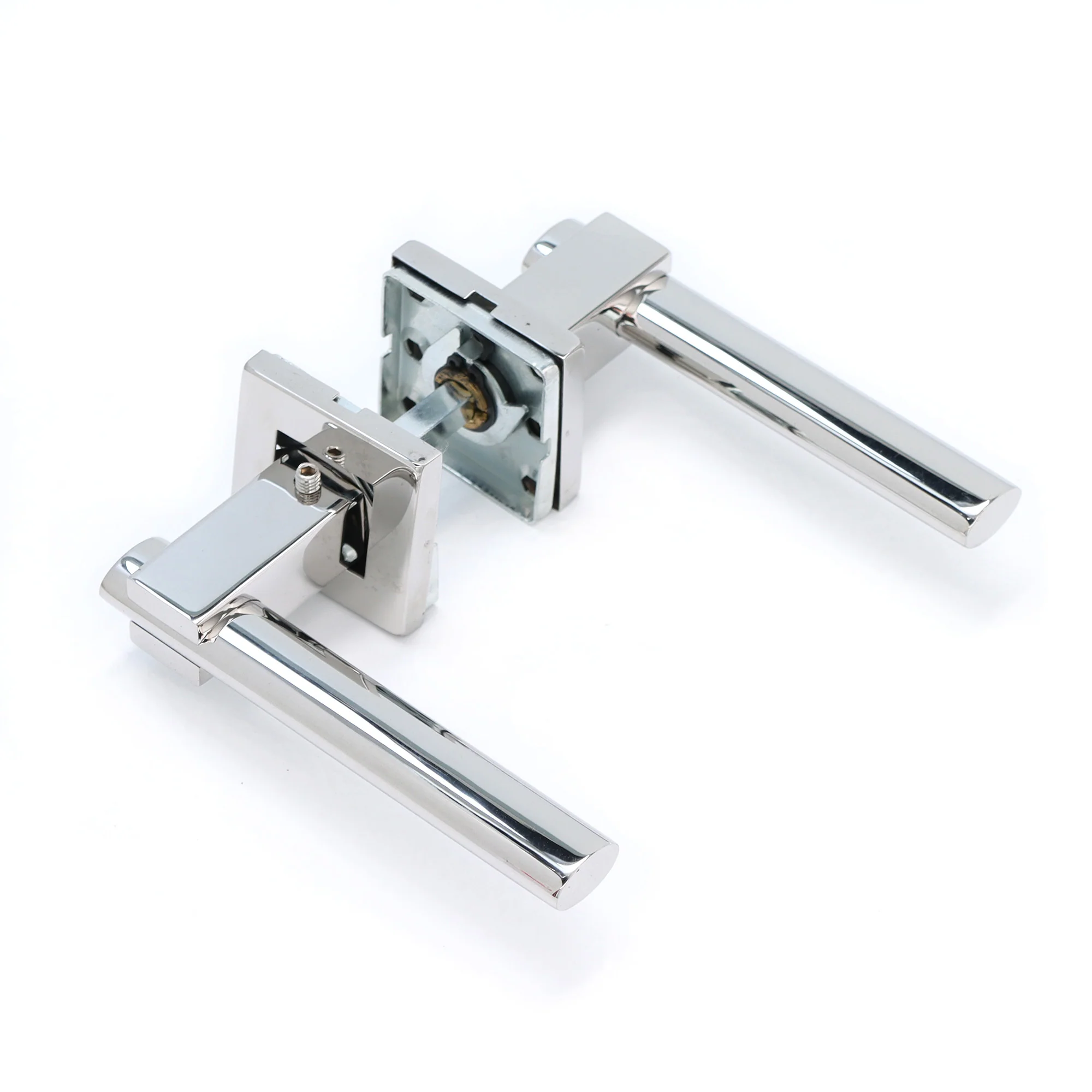 Superior Phobos Lever on Square Rose Bathroom Handle Set - Polished Stainless Steel (123520) - Image 3