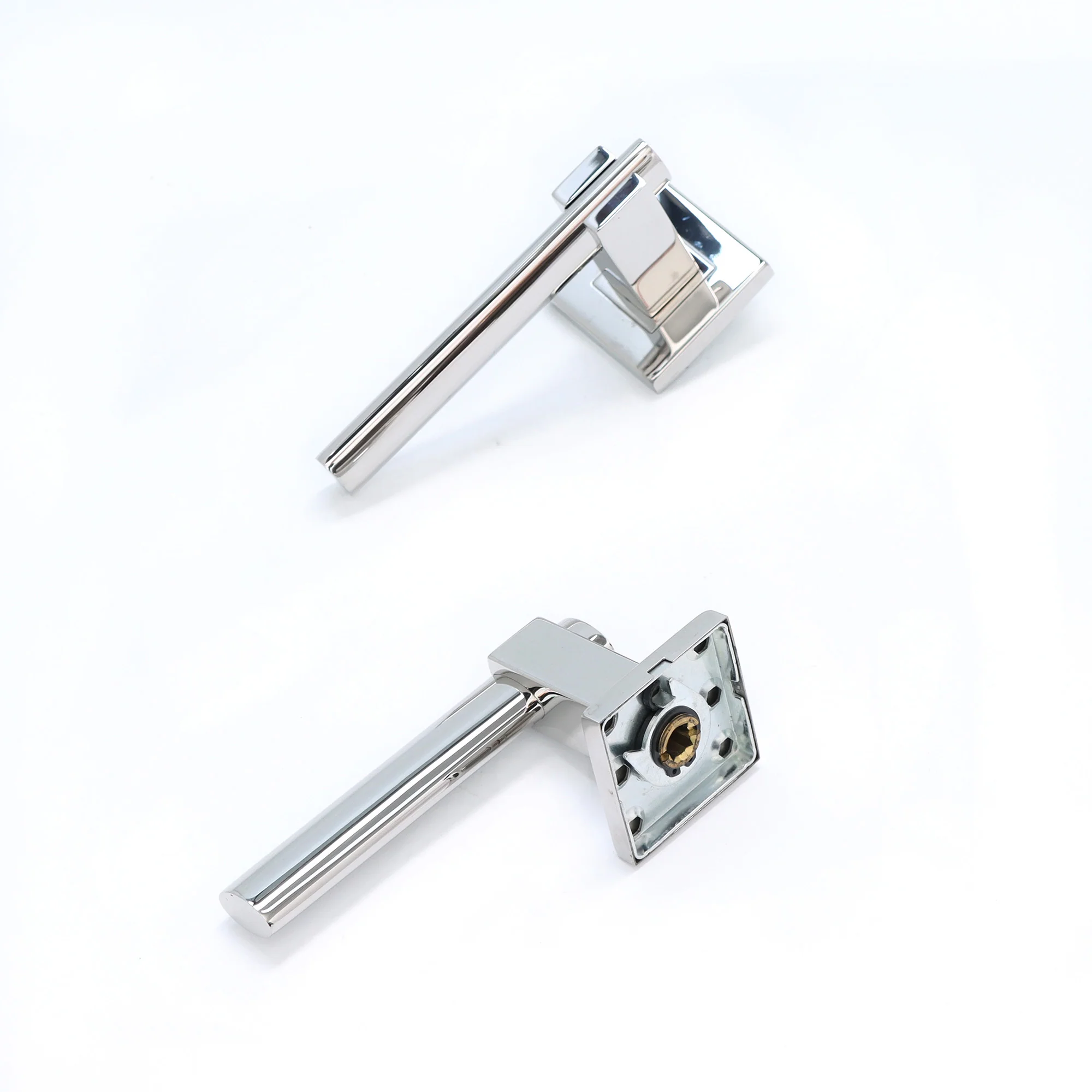 Superior Phobos Lever on Square Rose Handle Set - Polished Stainless Steel (123491) - Image 4