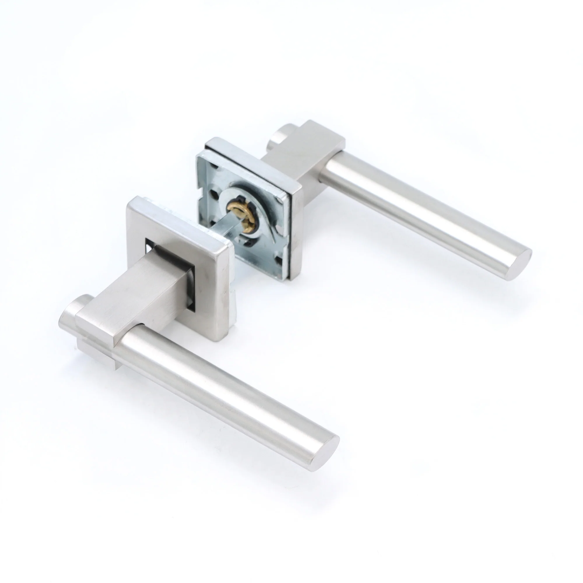 Superior Phobos Lever on Square Rose Handle Set - Satin Stainless Steel (123490) - Image 2