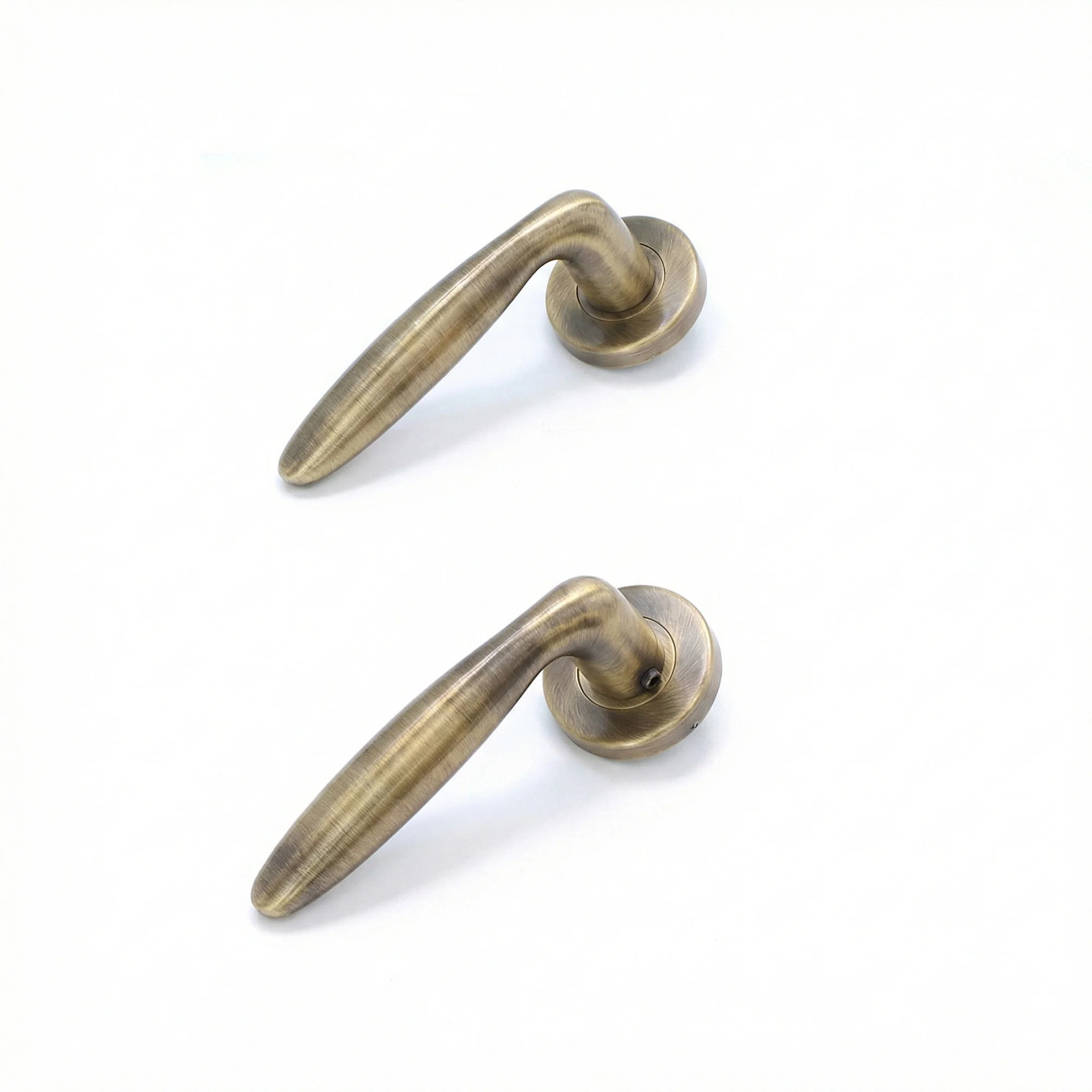 Superior Sirius Lever on Round Rose Bathroom Handle Set - Antique Brass (123513) - Image 3