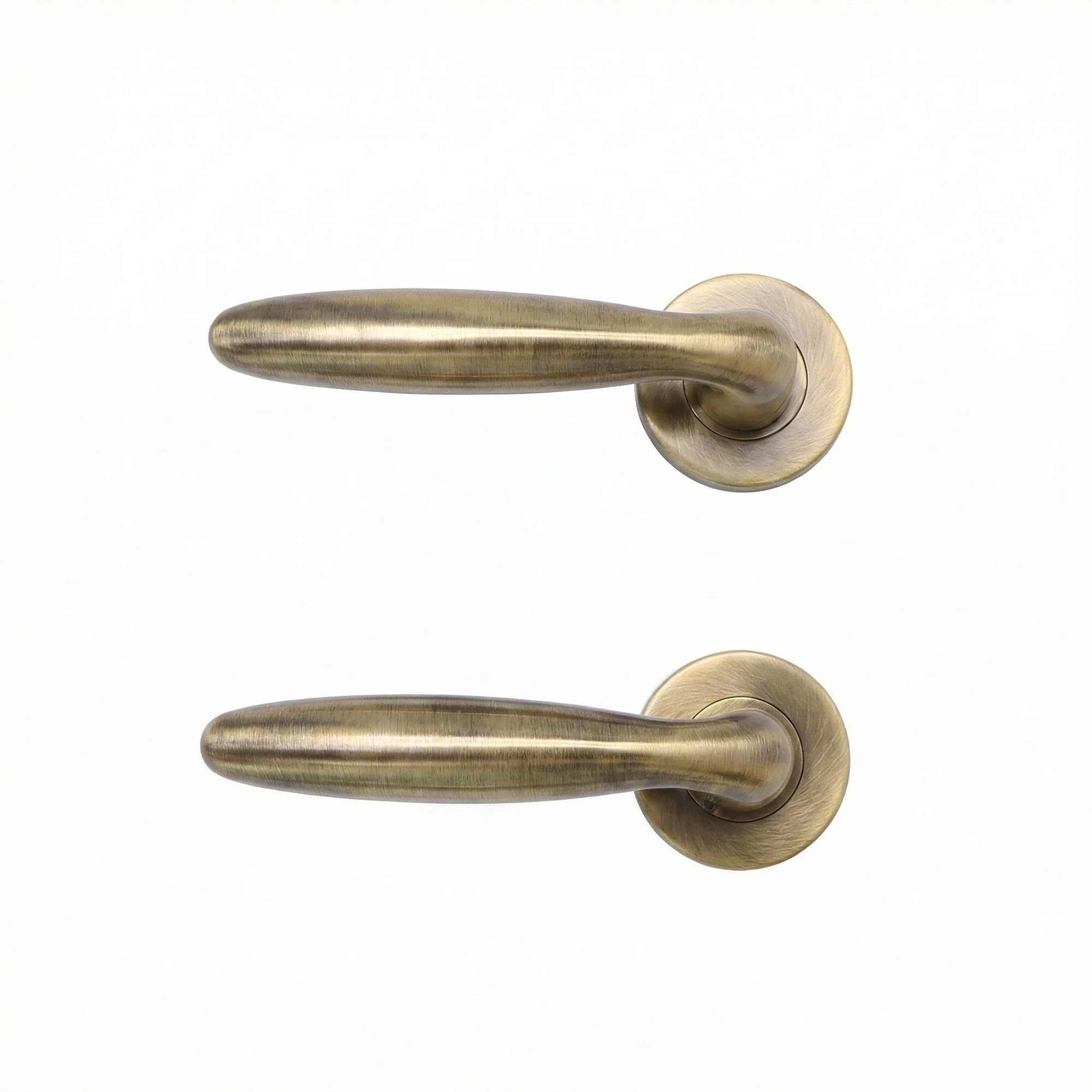 Superior Sirius Lever on Round Rose Bathroom Handle Set - Antique Brass (123513) - Image 4