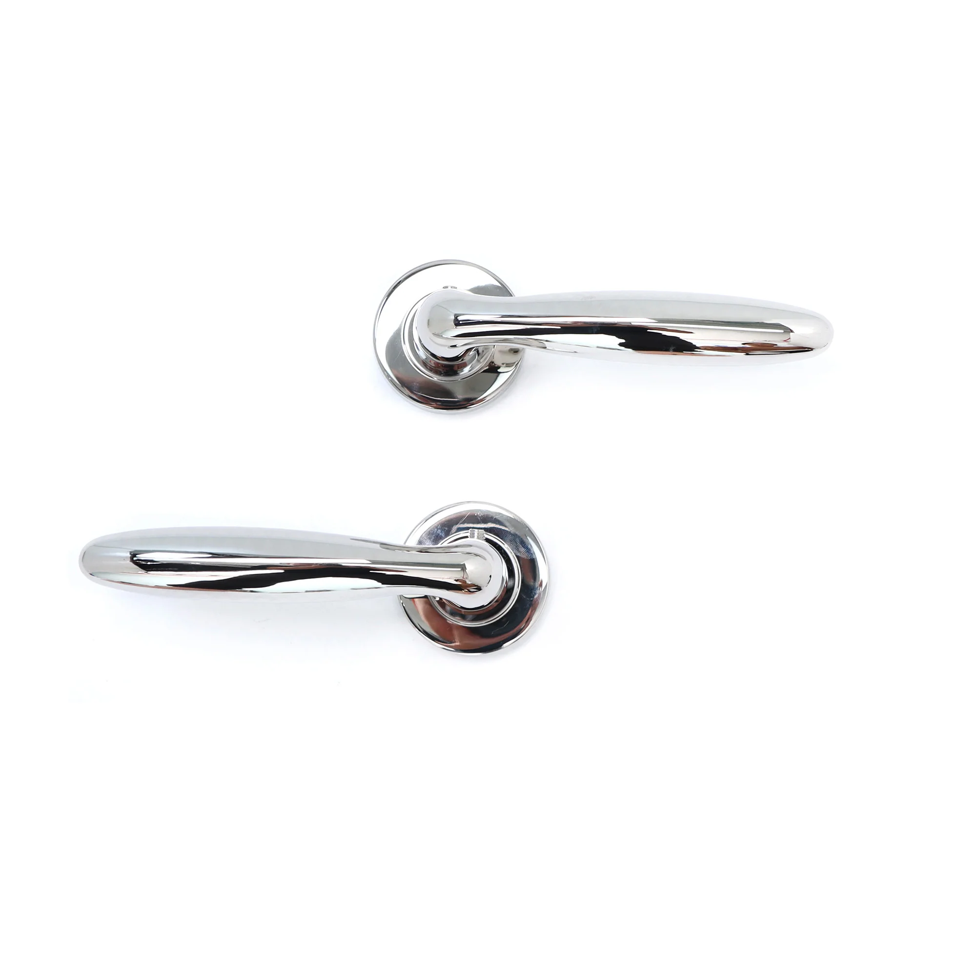 Superior Sirius Lever on Round Rose Bathroom Handle Set - Polished Stainless Steel (123512) - Image 5