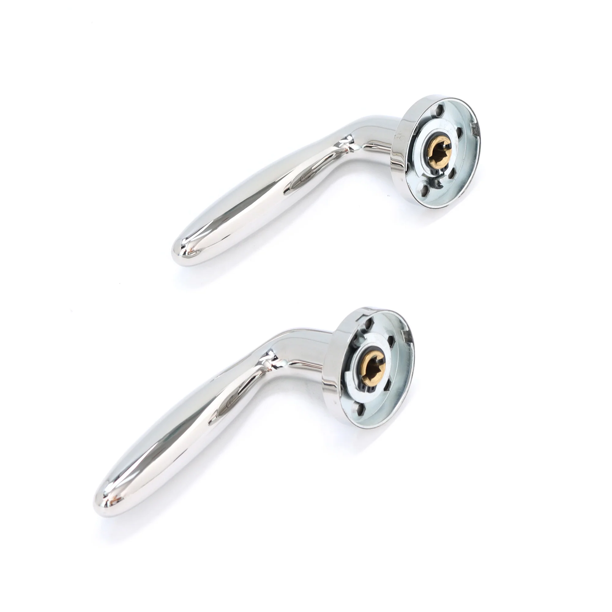 Superior Sirius Lever on Round Rose Bathroom Handle Set - Polished Stainless Steel (123512) - Image 6