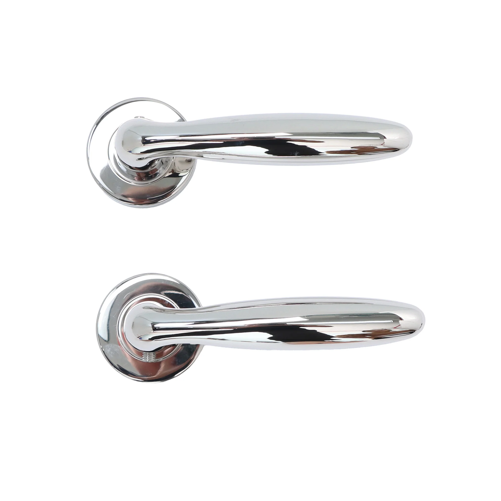 Superior Sirius Lever on Round Rose Handle Set - Polished Stainless Steel (123483) - Image 2