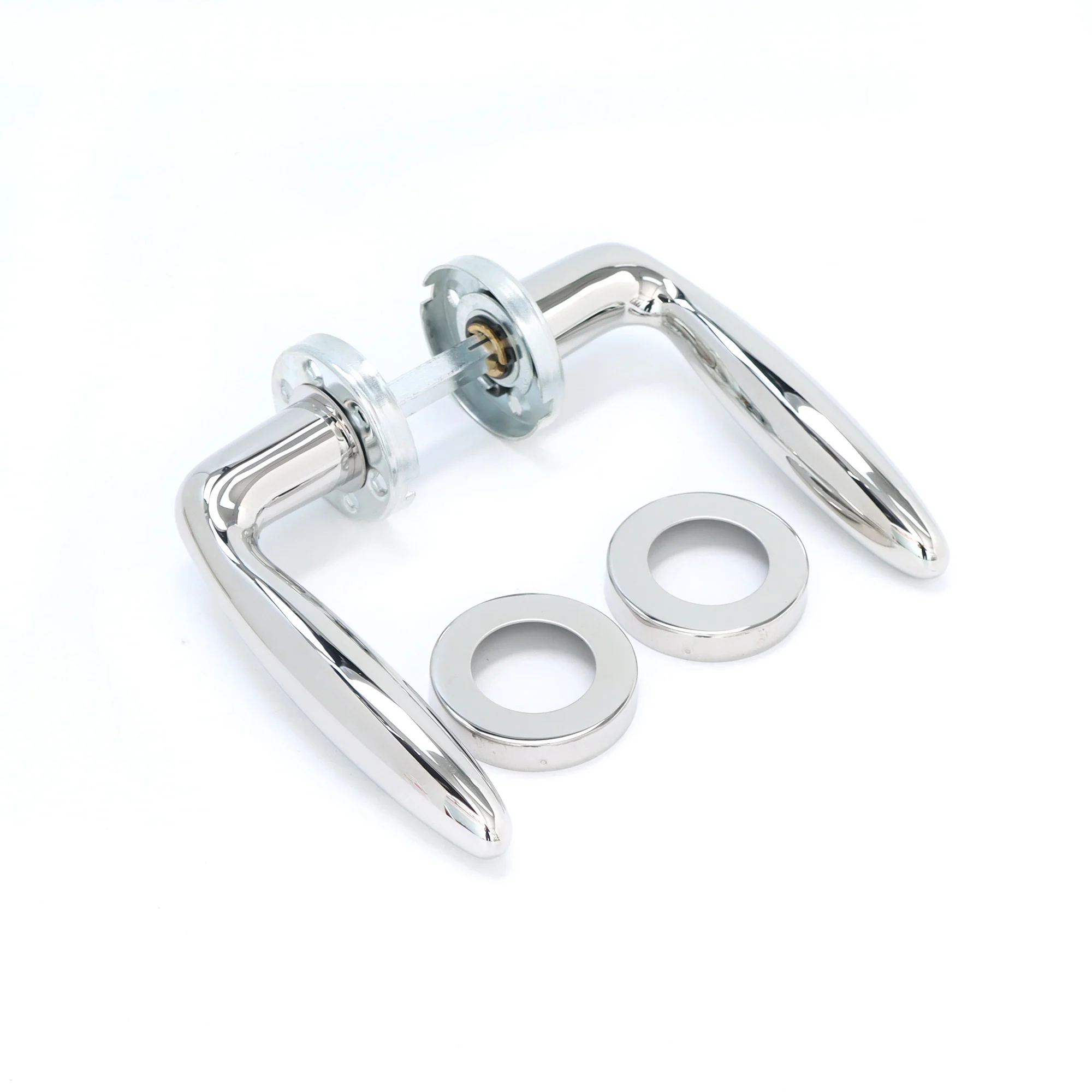Superior Sirius Lever on Round Rose Handle Set - Polished Stainless Steel (123483) - Image 3
