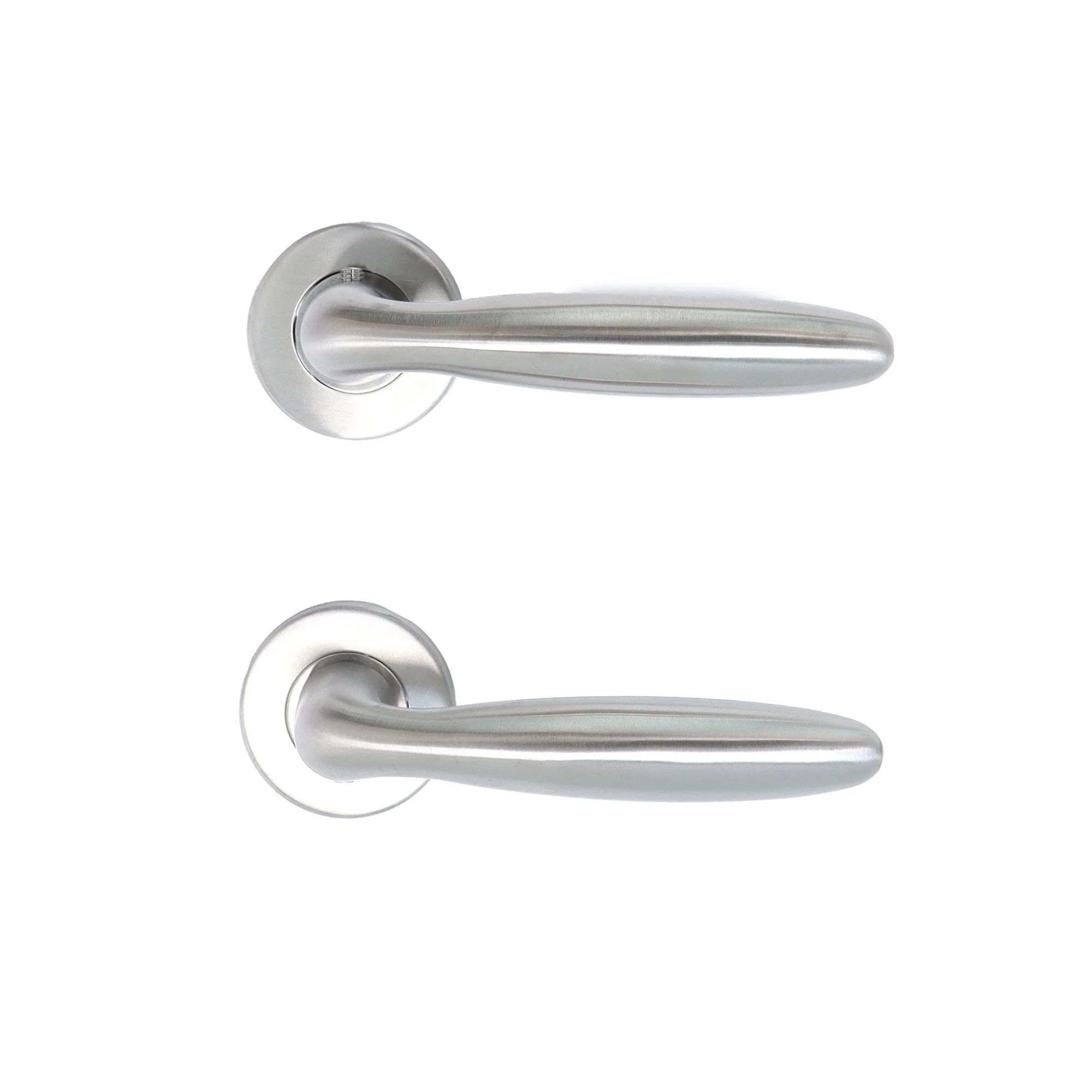 Superior Sirius Lever on Round Rose Handle Set - Satin Stainless Steel (123482) - Image 3