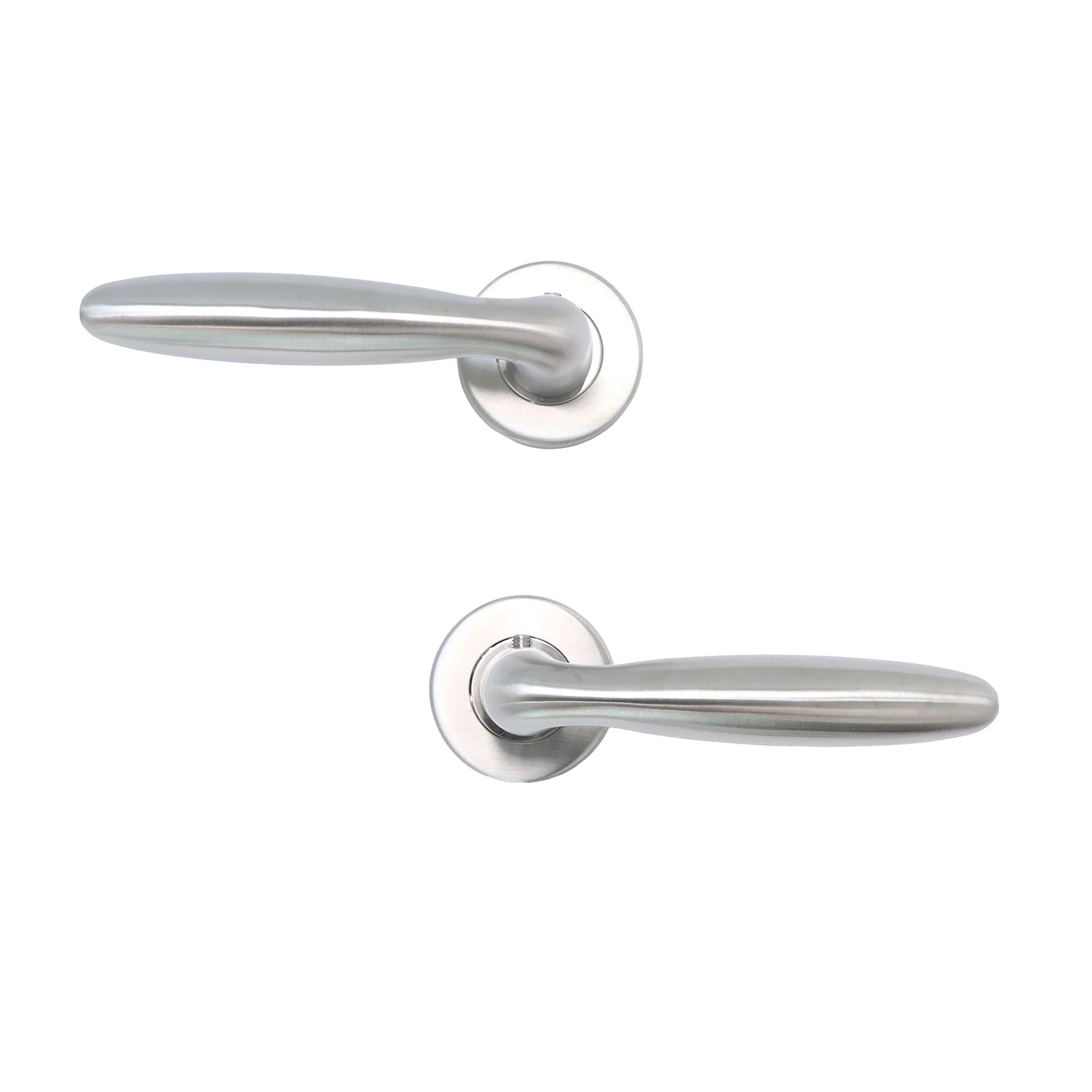 Superior Sirius Lever on Round Rose Handle Set - Satin Stainless Steel (123482) - Image 5