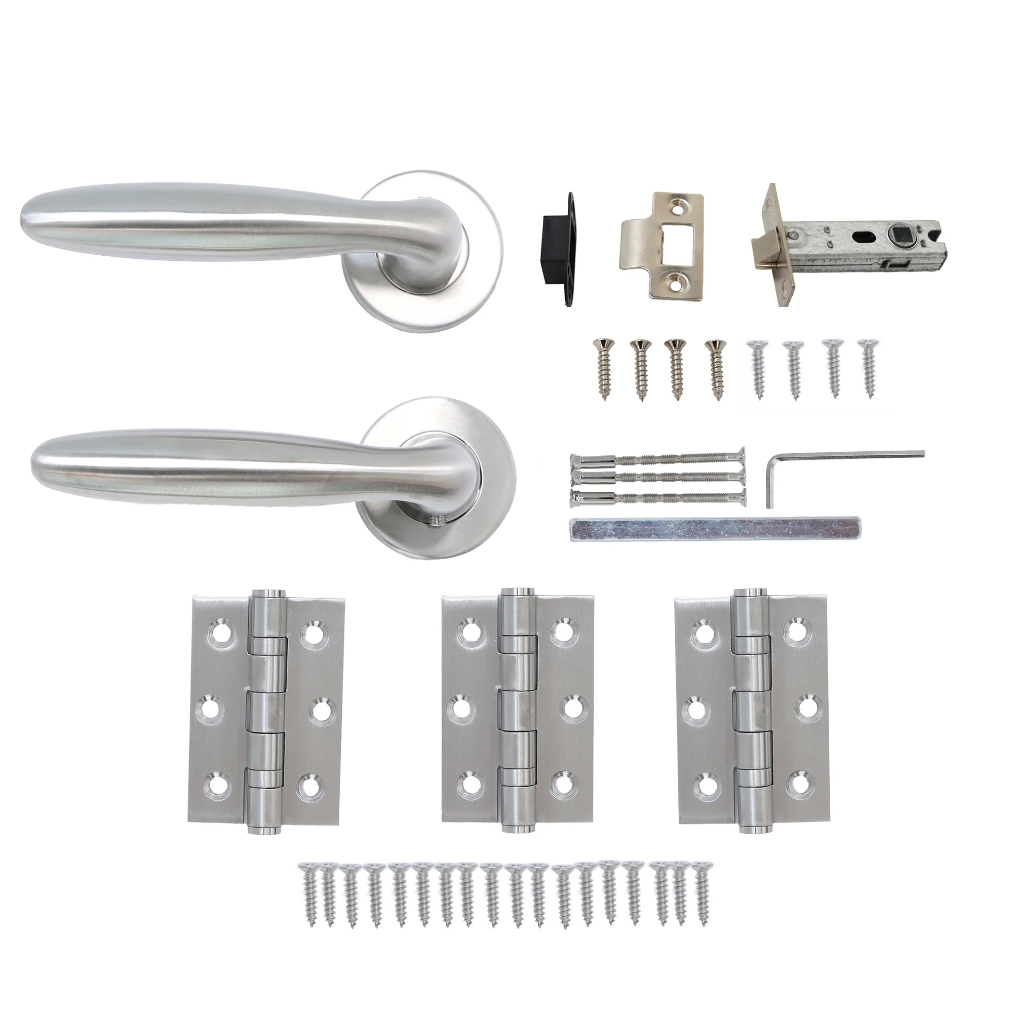 Superior Sirius Lever on Round Rose Handle Set - Satin Stainless Steel (123482) - Image 6