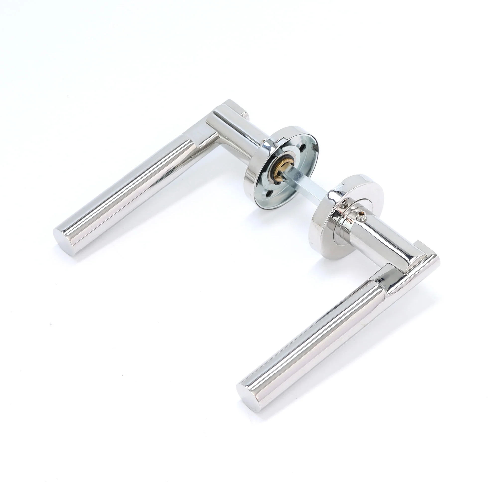 Superior Titan Lever on Round Rose Handle Set - Polished Stainless Steel (123480) - Image 4