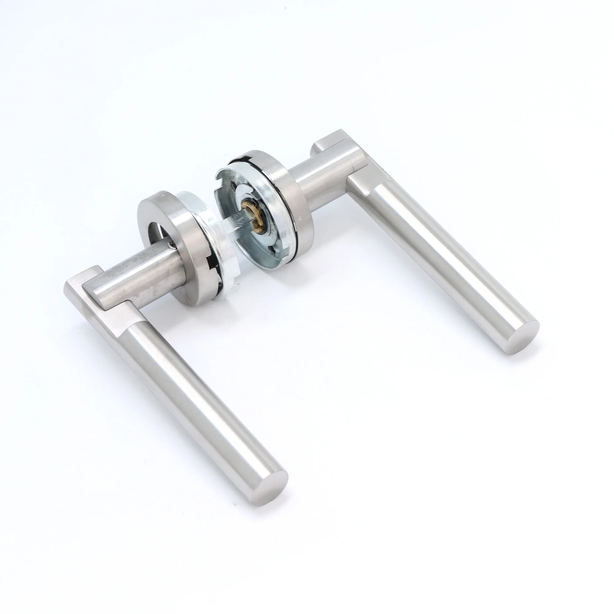Superior Titan Lever on Round Rose Handle Set - Satin Stainless Steel (123479) - Image 2