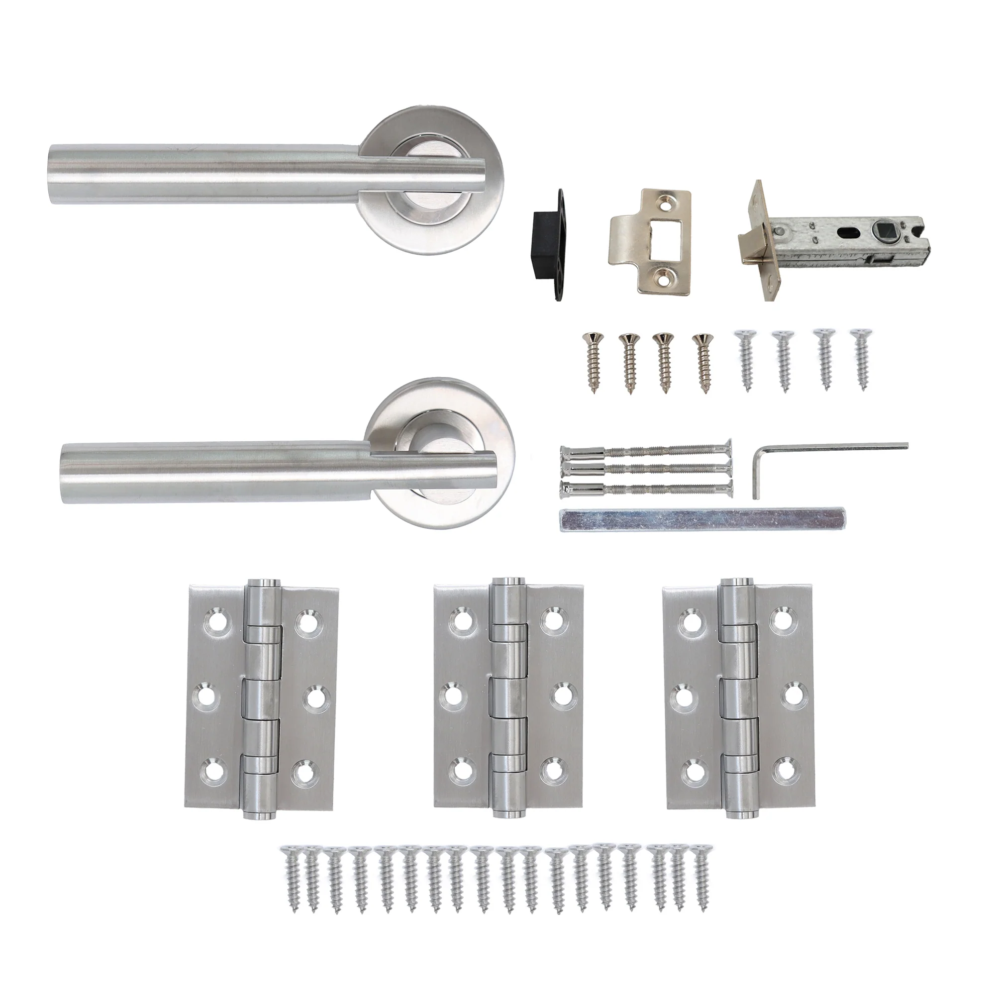 Superior Titan Lever on Round Rose Handle Set - Satin Stainless Steel (123479) - Image 3