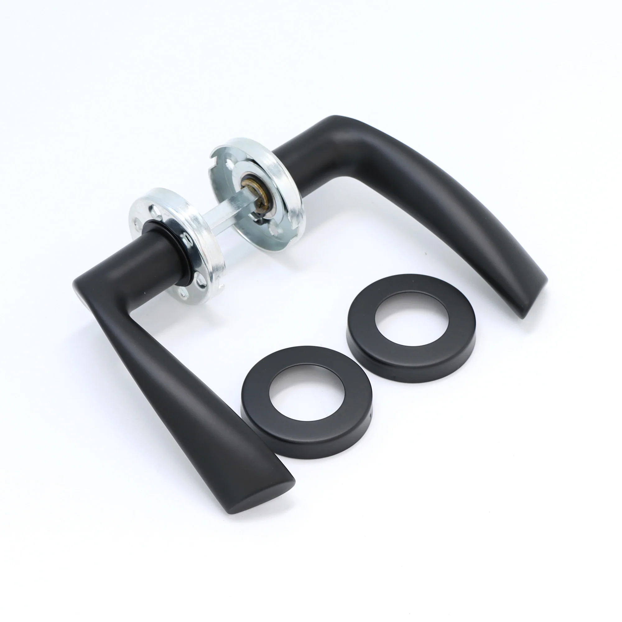 Superior Vega Lever on Round Rose Handle Set - Matt Black (123478) - Image 2
