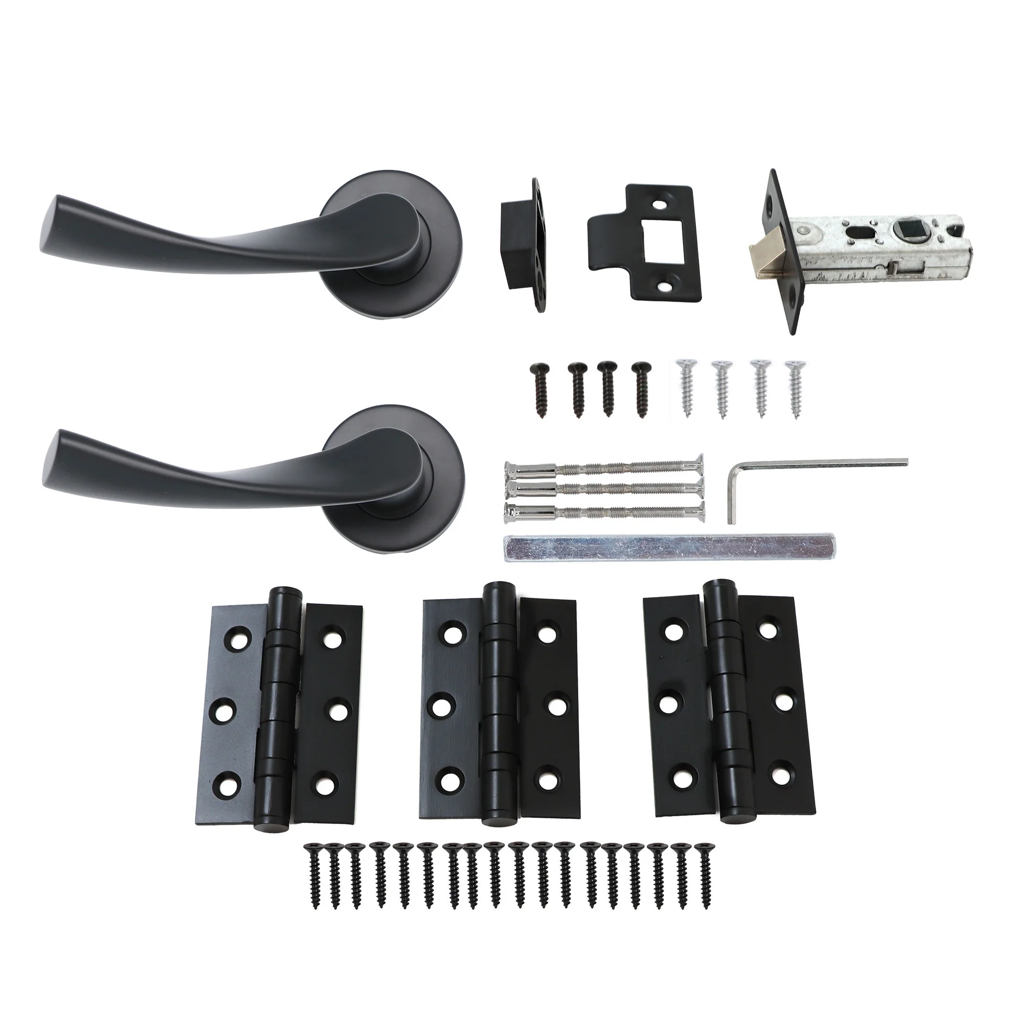 Superior Vega Lever on Round Rose Handle Set - Matt Black (123478) - Image 3