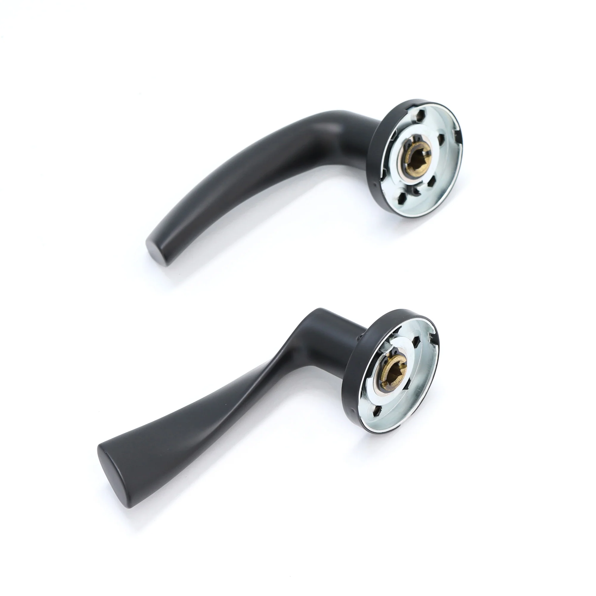 Superior Vega Lever on Round Rose Handle Set - Matt Black (123478) - Image 5